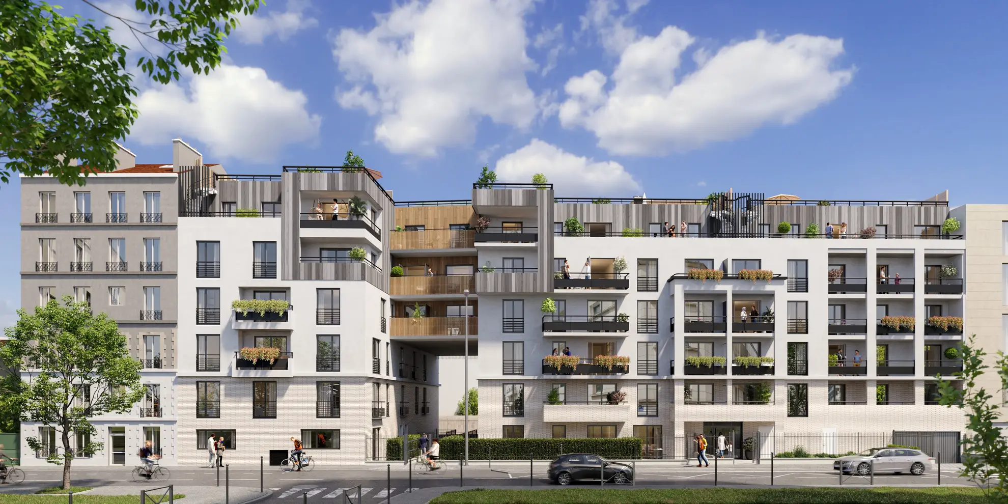 Appartement neuf avec rooftop privé à Colombes - Vue panoramique sur La Défense