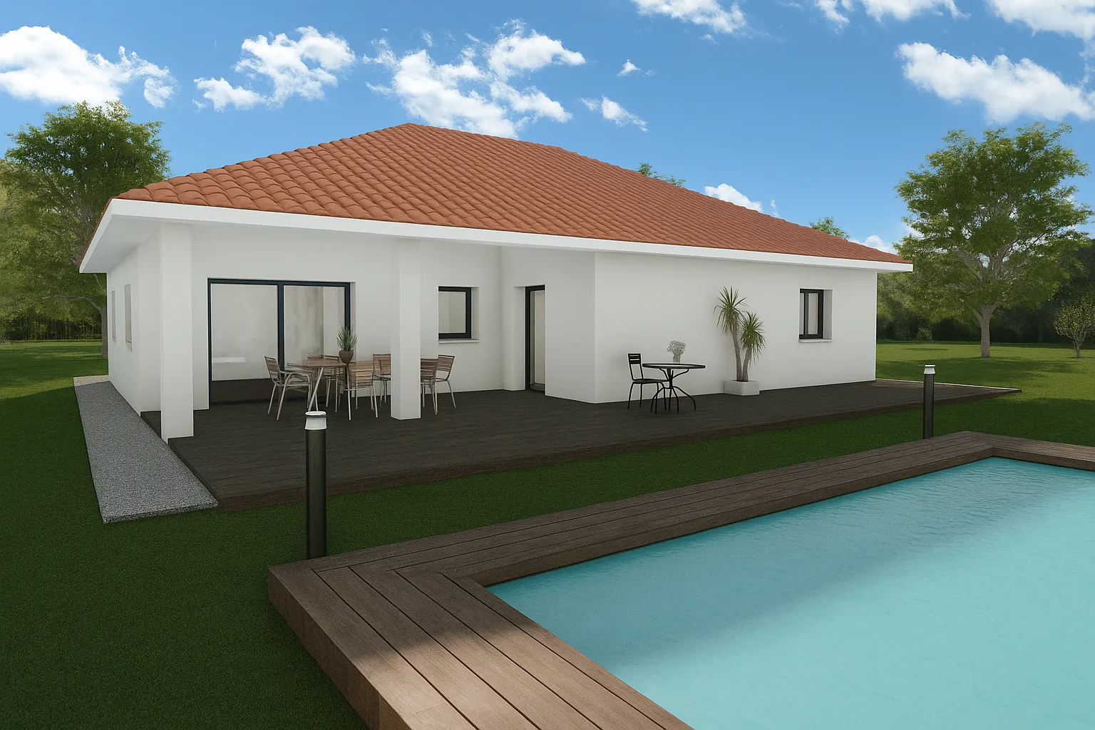 Maison neuve de 85 m² avec 3 ou 4 chambres à Morestel, environnement calme