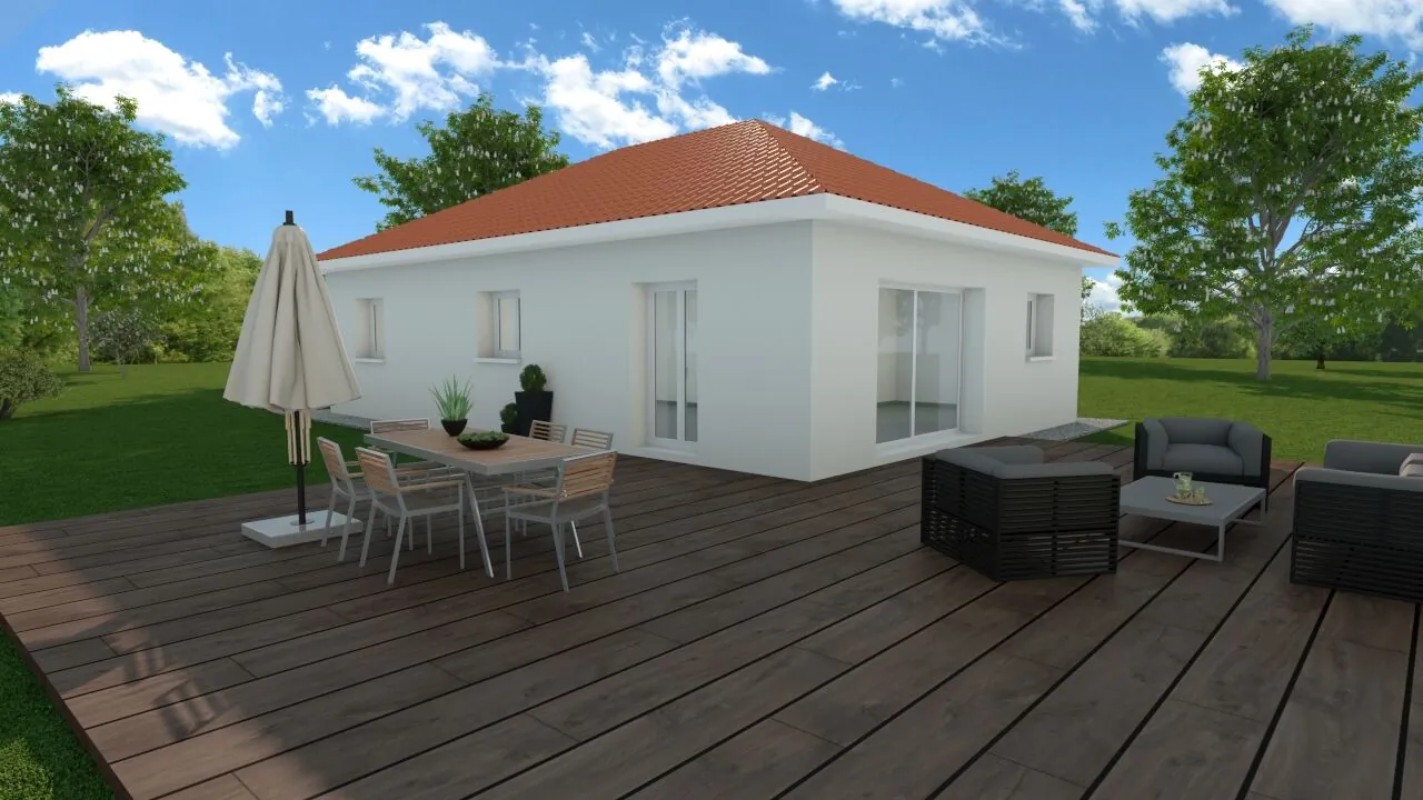 Maison neuve écologique de 90 m² avec jardin à Bizonnes 