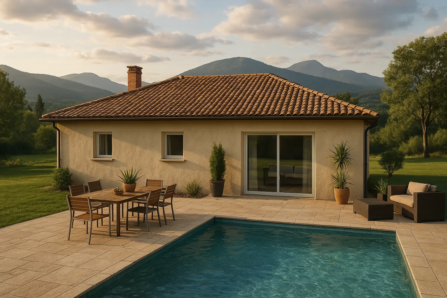 Maison neuve écologique de 90 m² avec jardin à Bizonnes 