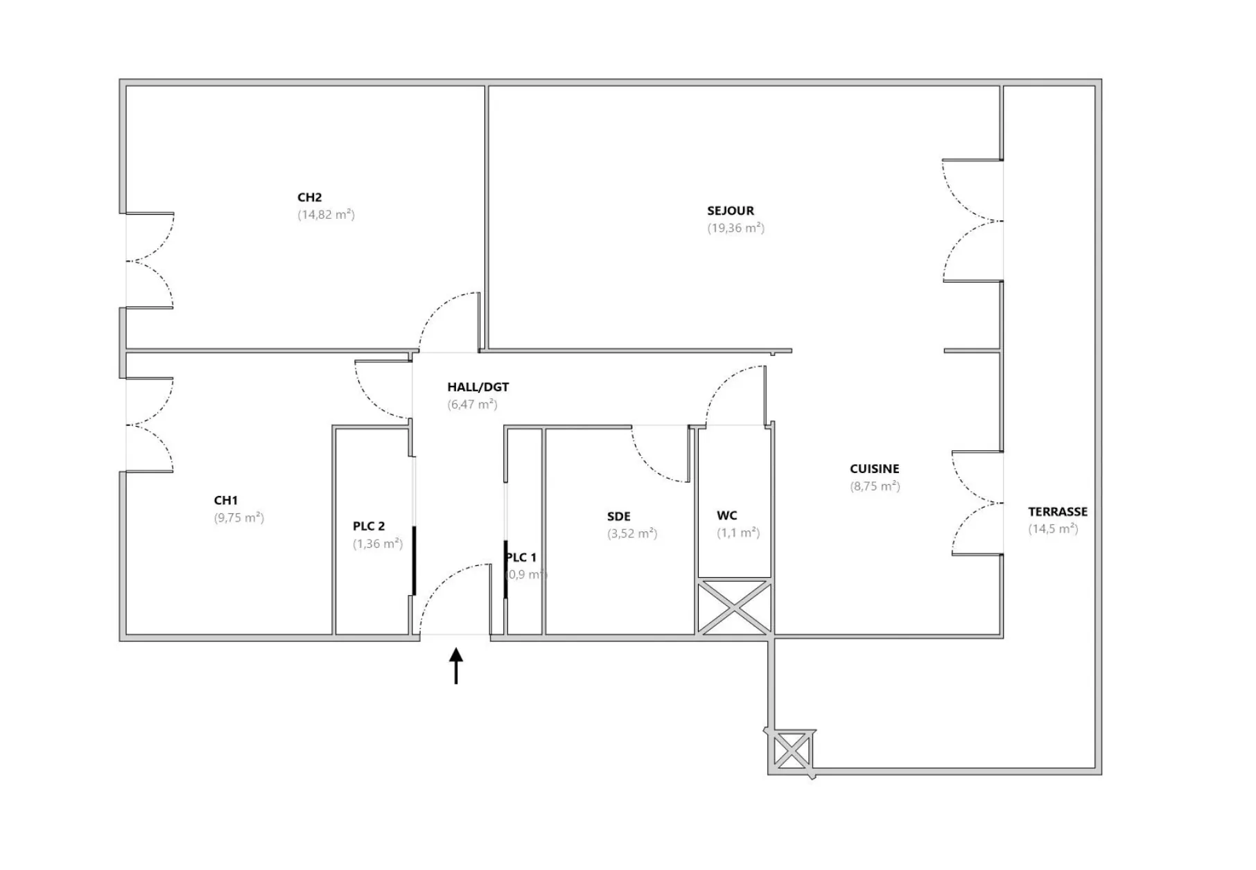 Appartement de 66m² avec terrasse à Saint Tronc, Marseille 