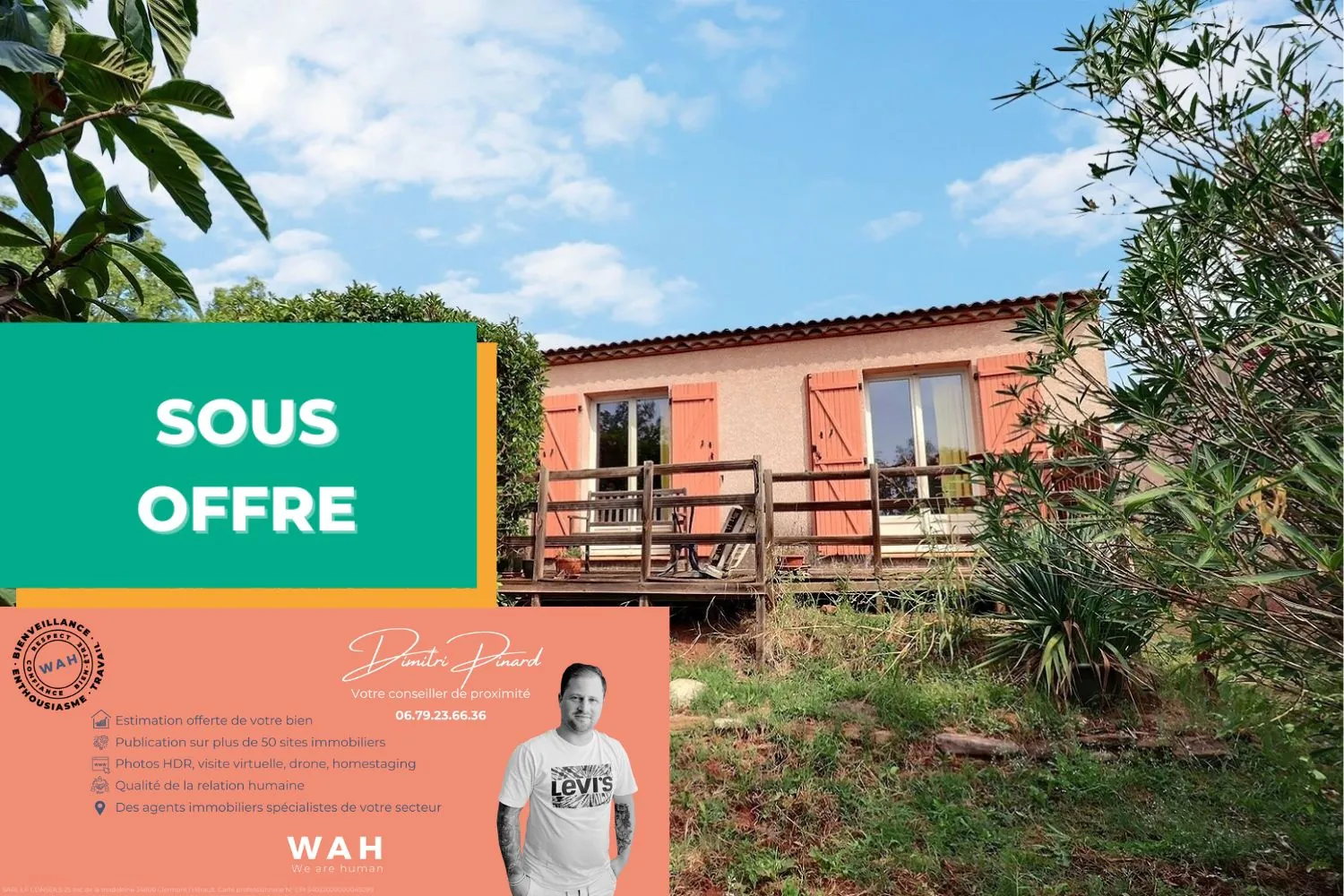 Vente villa plain-pied 3 chambres à Salleles du Bosc dans l'Hérault