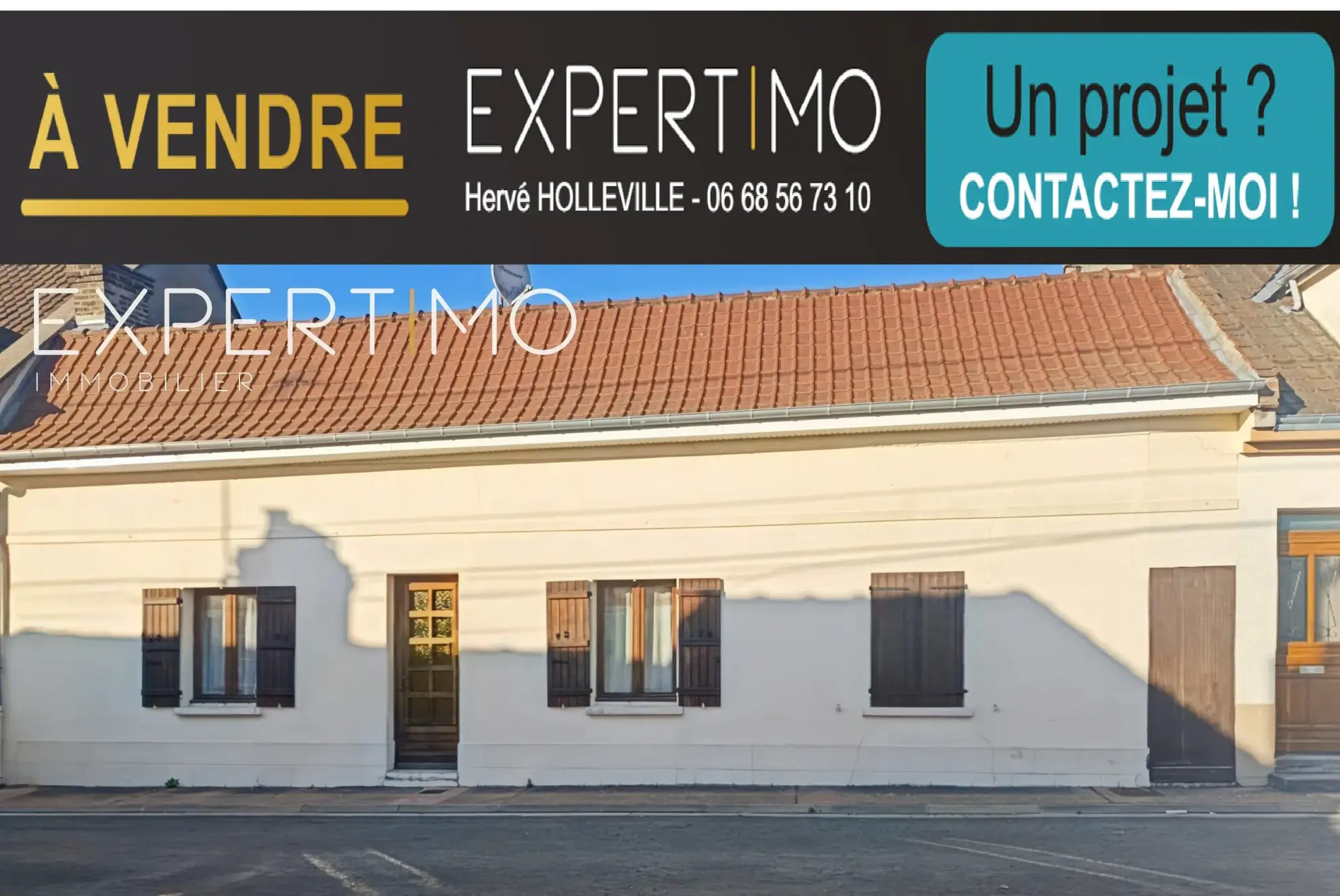 Maison de plain-pied à RUE, proche commodités, 3 chambres, à rénover