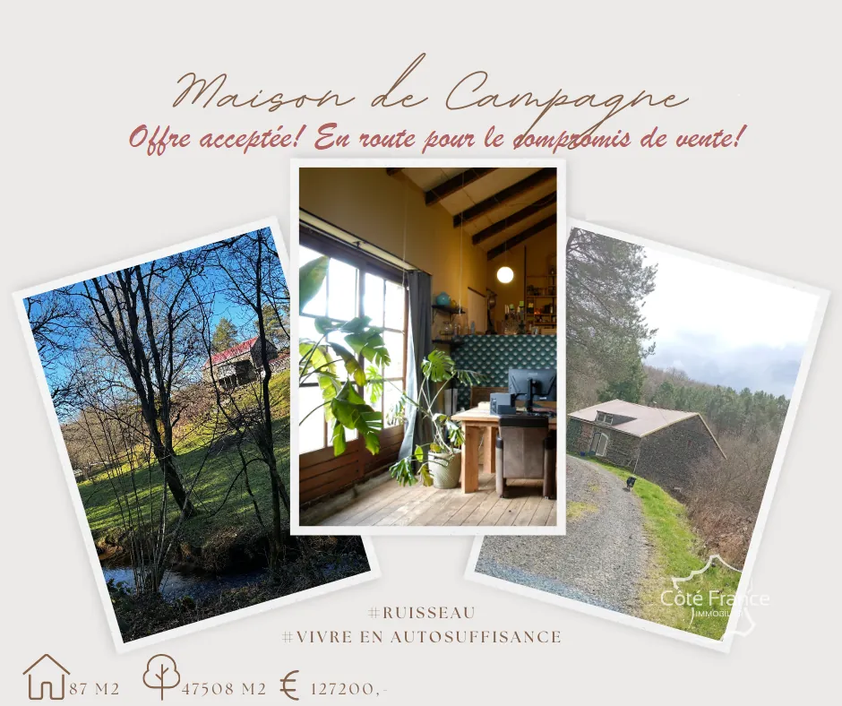 Charmante maison en pierre avec terrain de 4,75 hectares à Pleaux 