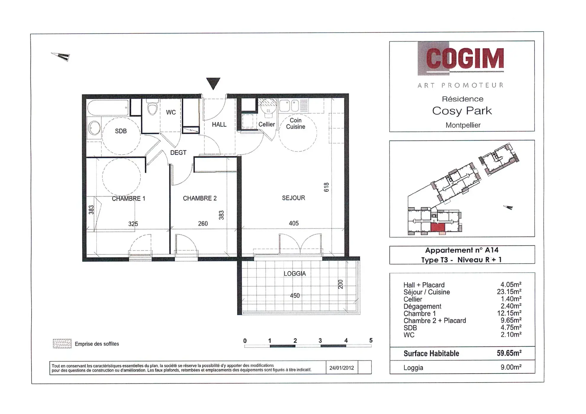 Appartement F3 avec Terrasse à Montpellier - 2 Chambres, Garage, Conformité PMR 