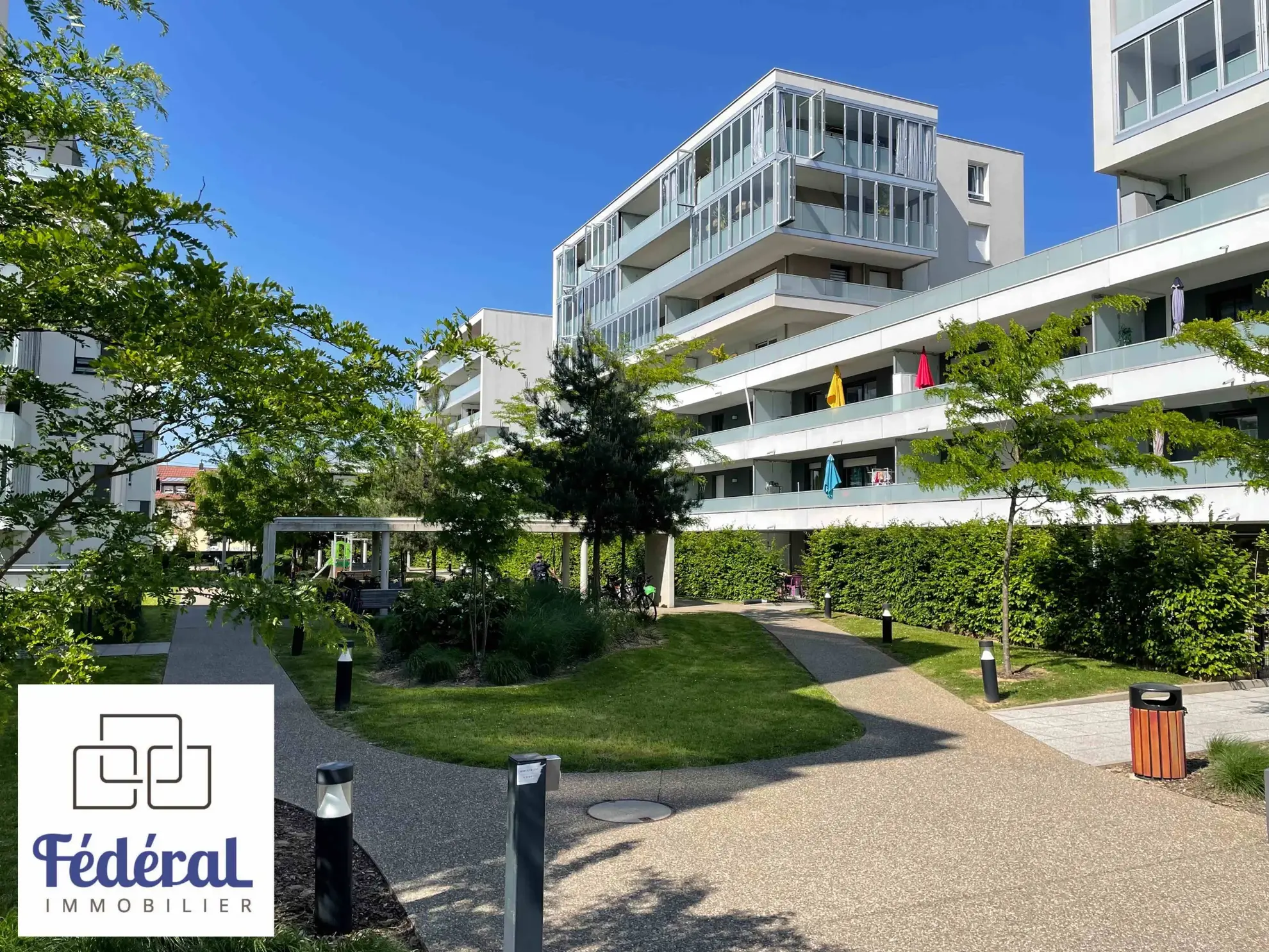 Appartement F4 lumineux avec terrasse, garage et parc privé à Bischheim proche Strasbourg