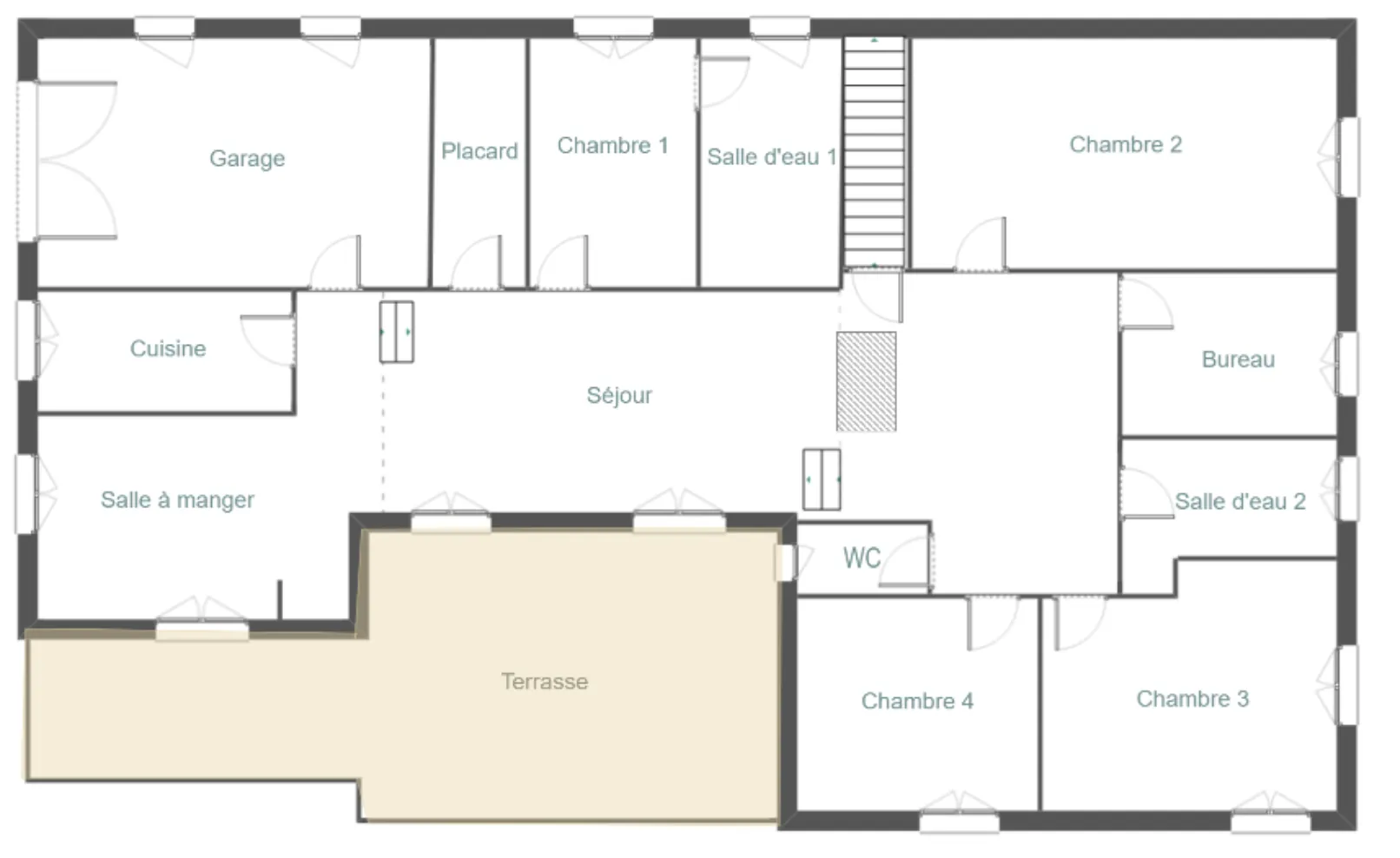 Villa F5 de 118 m² avec terrasses et garage dans le Crès à Millau 