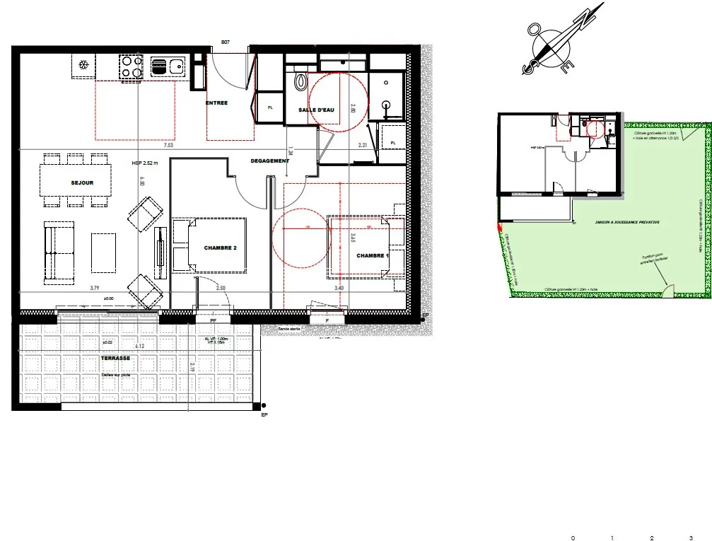 Appartement neuf T3 de 62m² à Castets avec terrasse ou jardin 