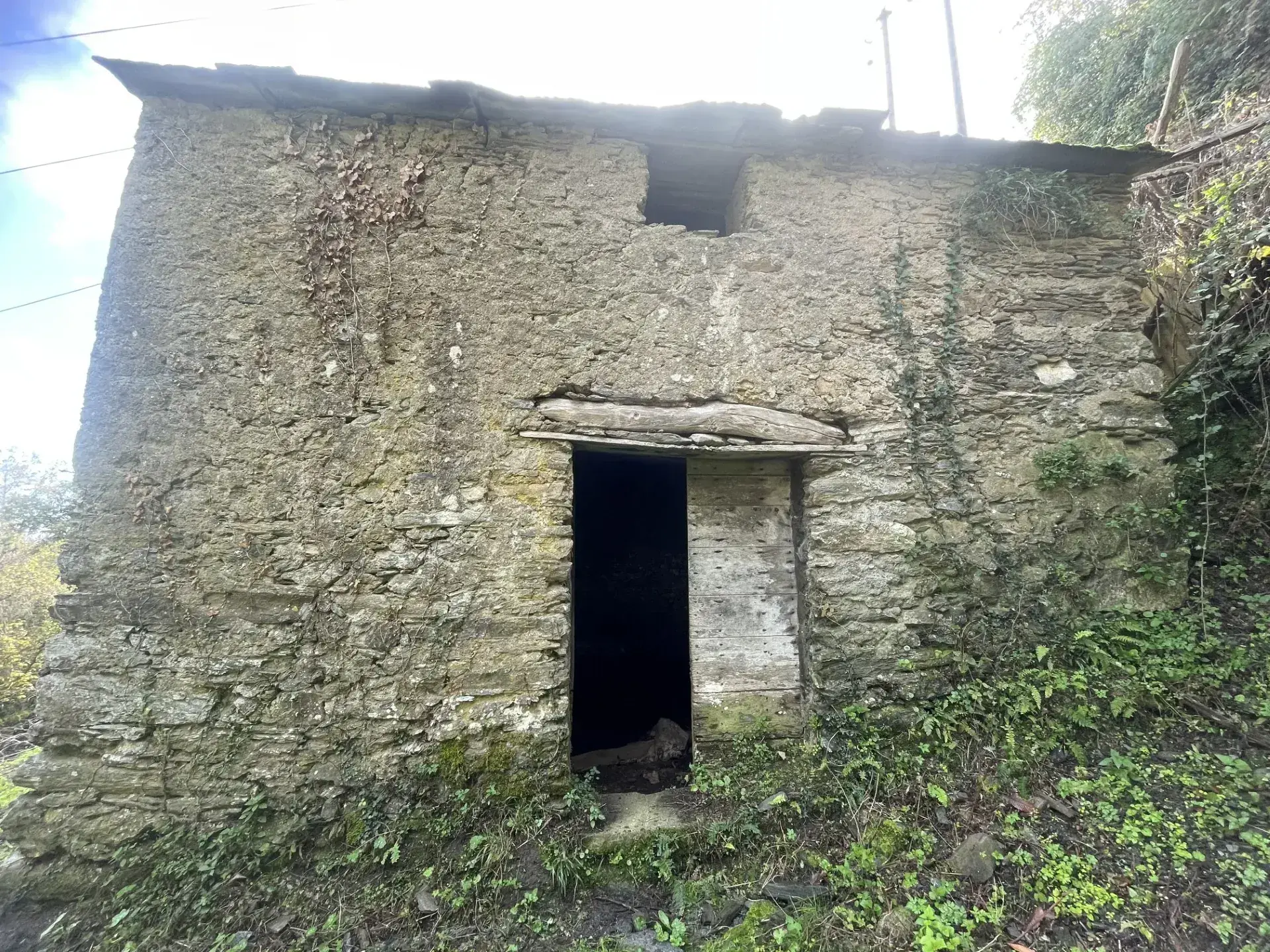 Ancien séchoir à châtaignes à vendre en Corse, bâtiment à rénover dans un environnement calme