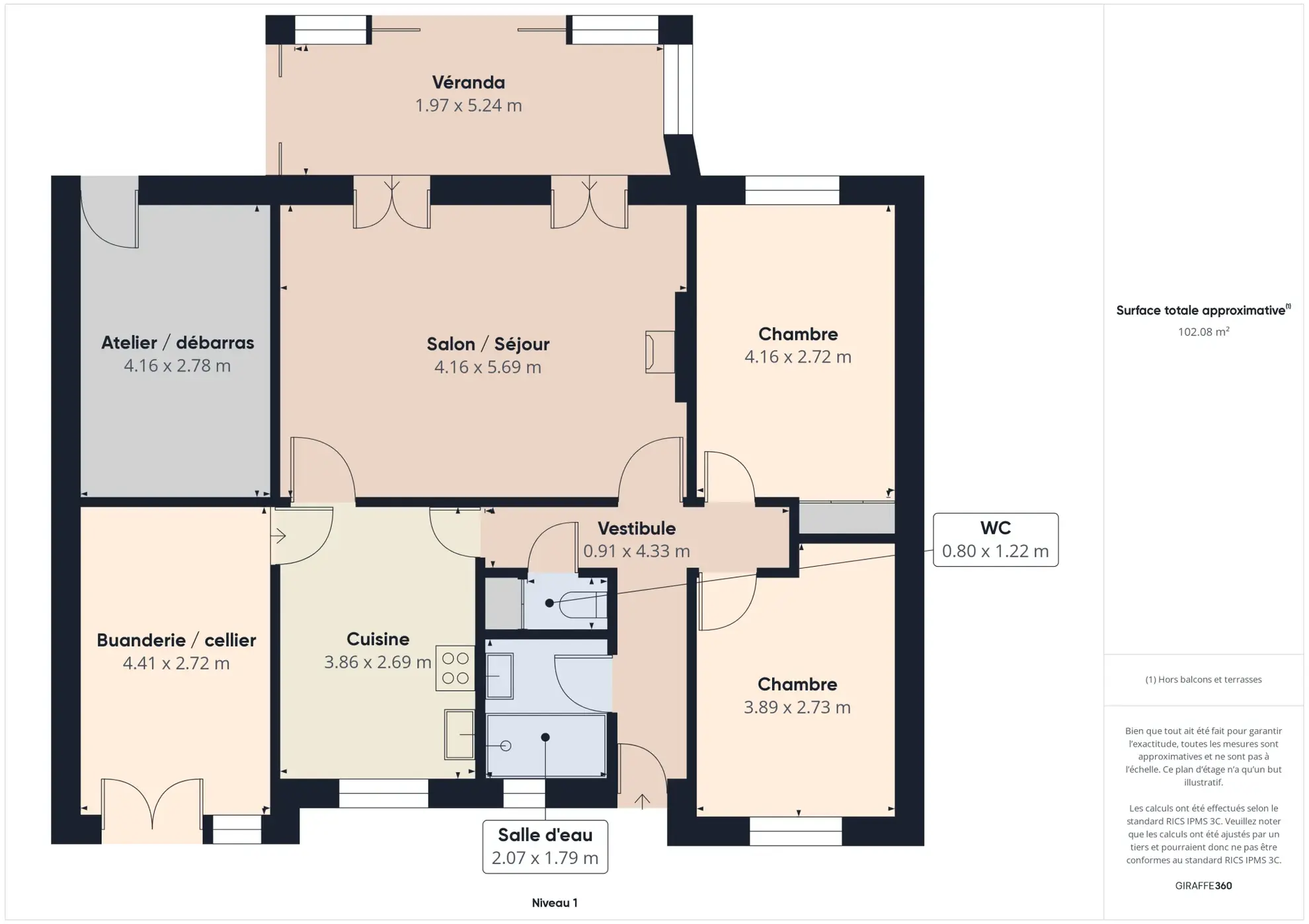 Vente pavillon de plain-pied avec 2 chambres, grand garage et jardin clos à Saint-Prive 