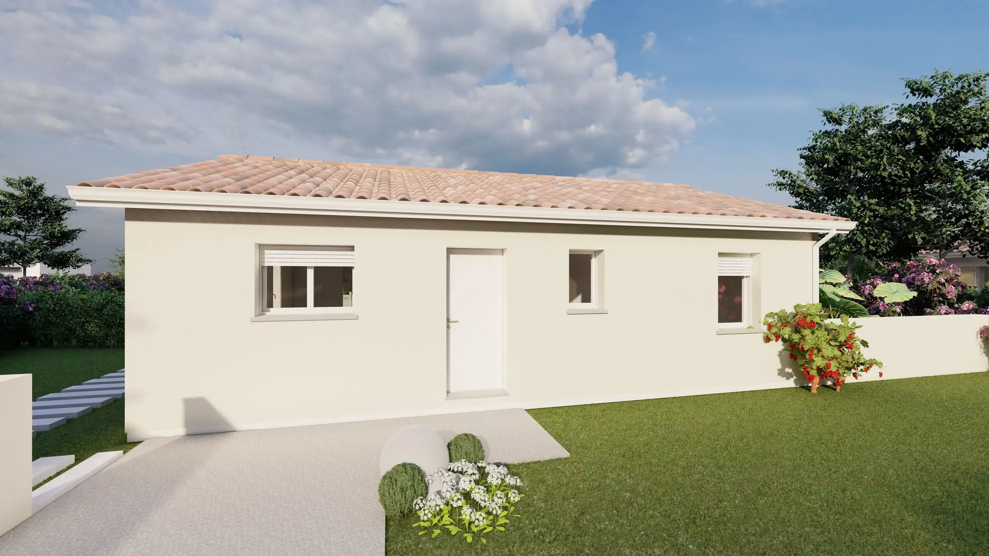 Maison neuve de 75 m² avec 2 chambres et garage à Grignols en Dordogne 