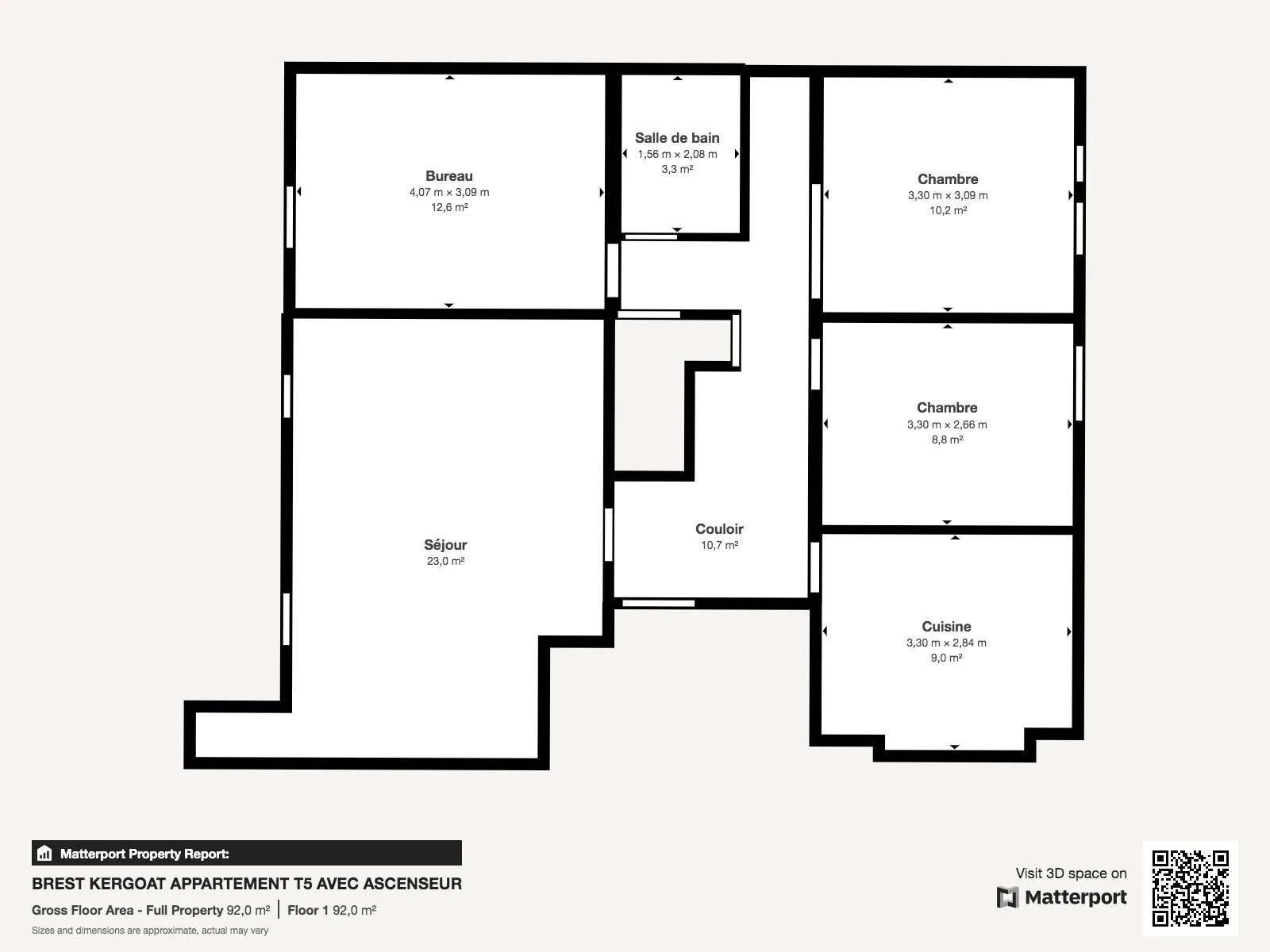 Vente appartement T5 avec ascenseur à Brest Kergoat 