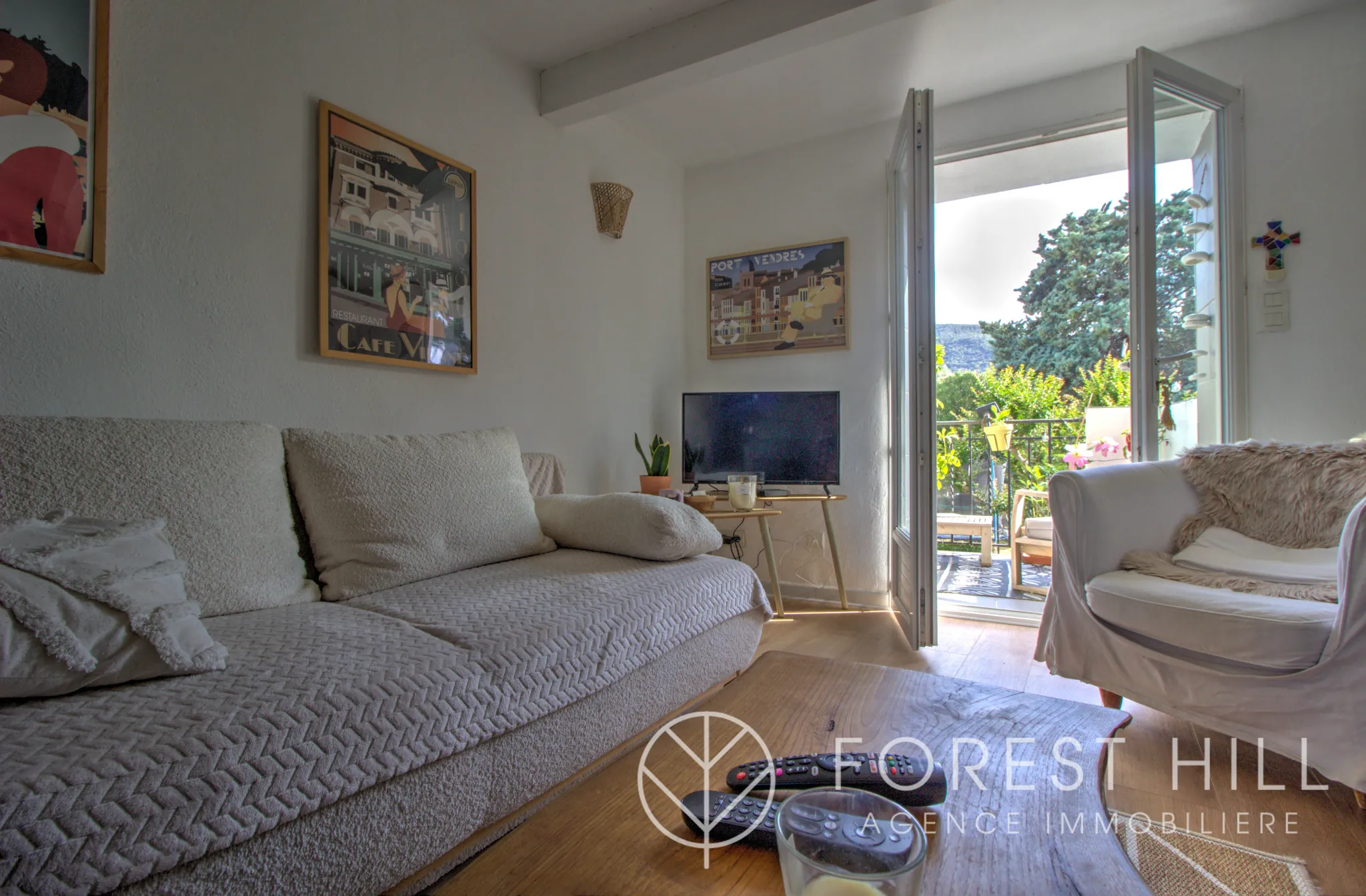 Triplex authentique à Céret avec terrasse et charme du bois et pierre 