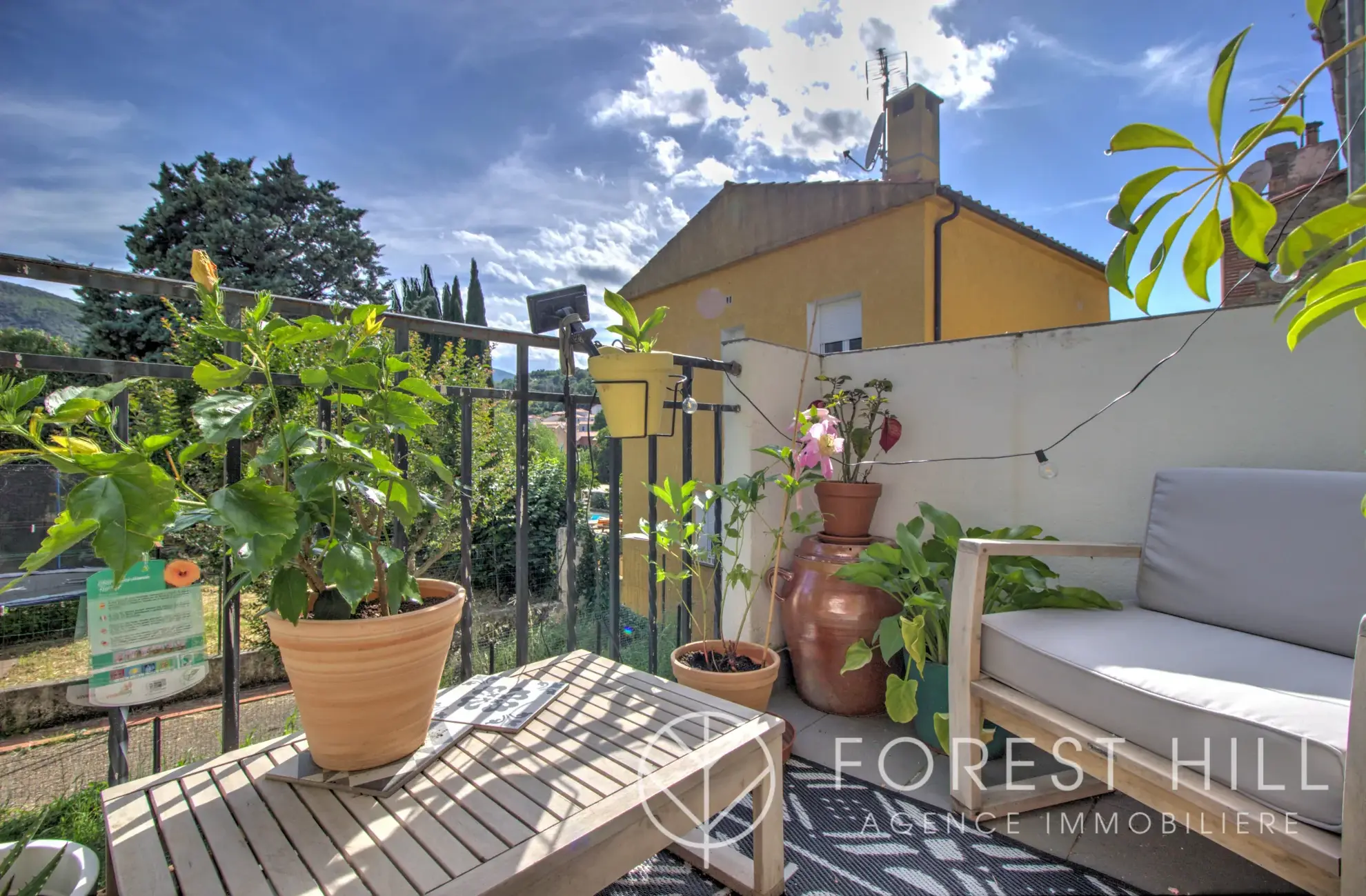 Triplex authentique à Céret avec terrasse et charme du bois et pierre 