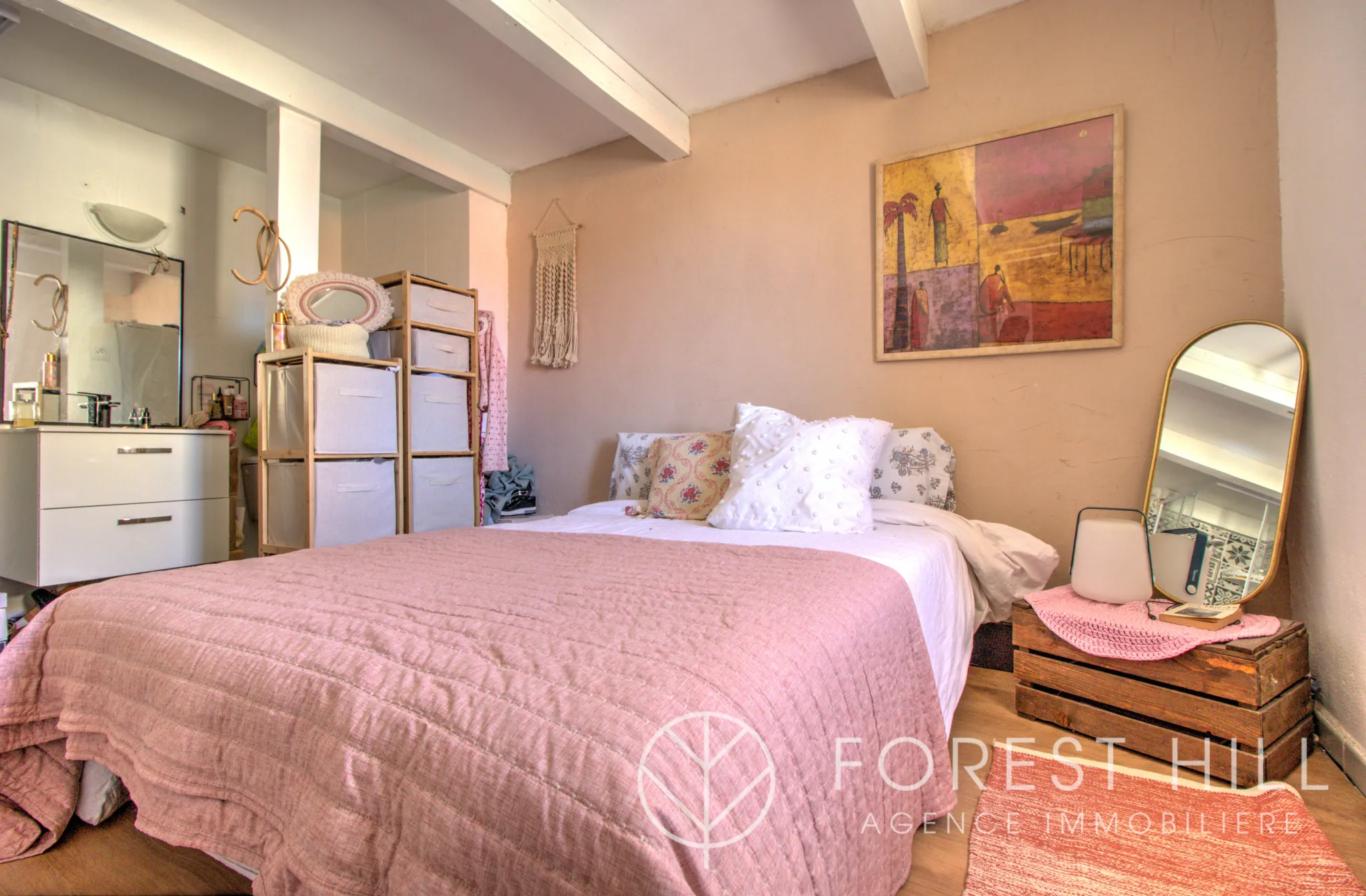 Triplex authentique à Céret avec terrasse et charme du bois et pierre 