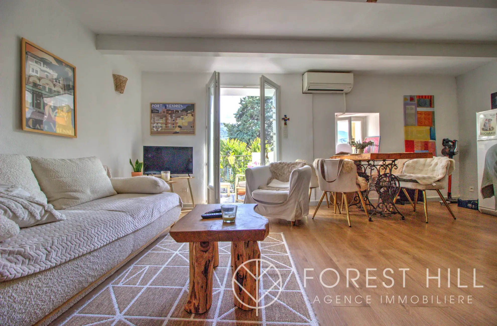 Triplex authentique à Céret avec terrasse et charme du bois et pierre 