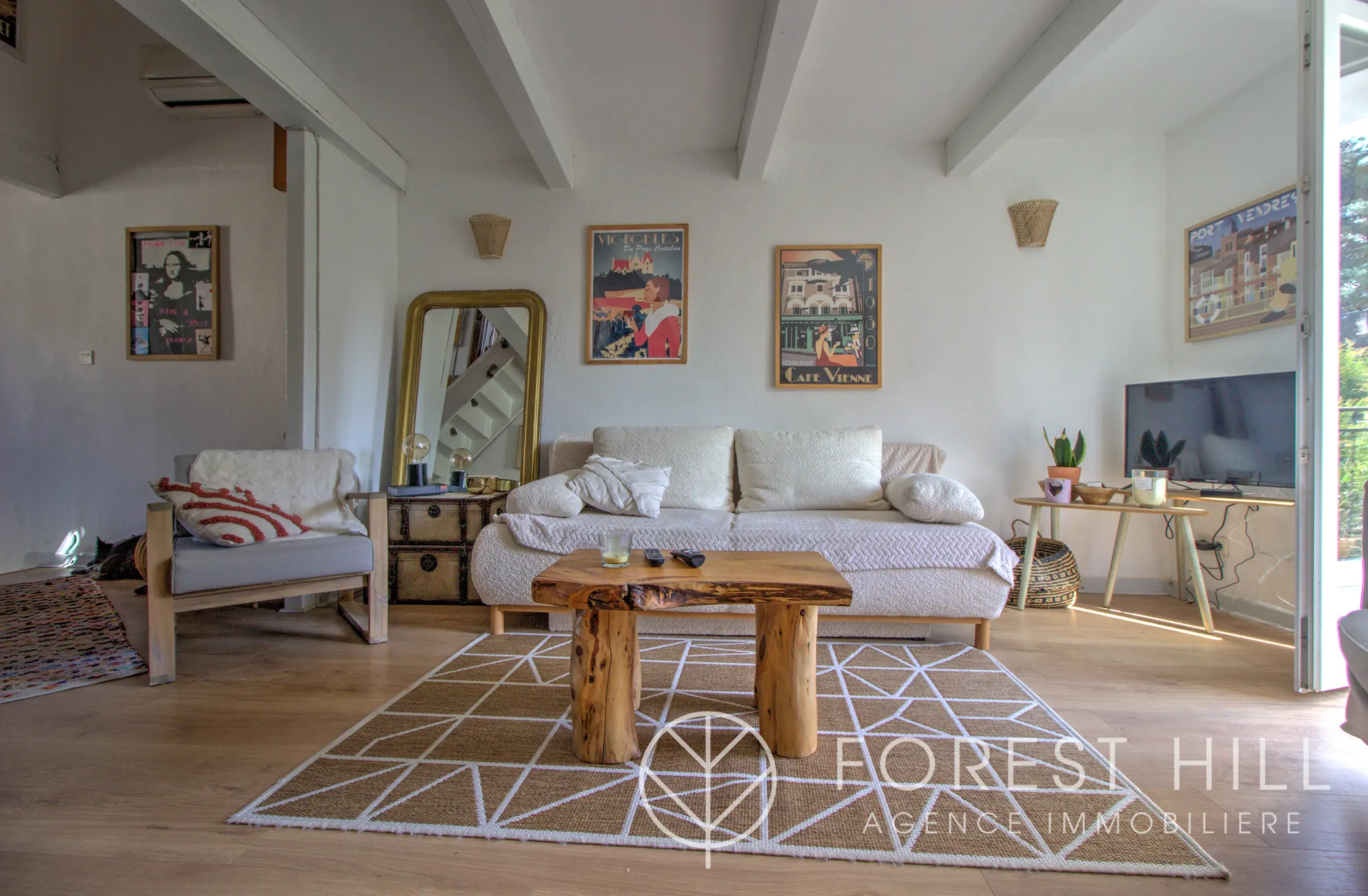 Triplex authentique à Céret avec terrasse et charme du bois et pierre 