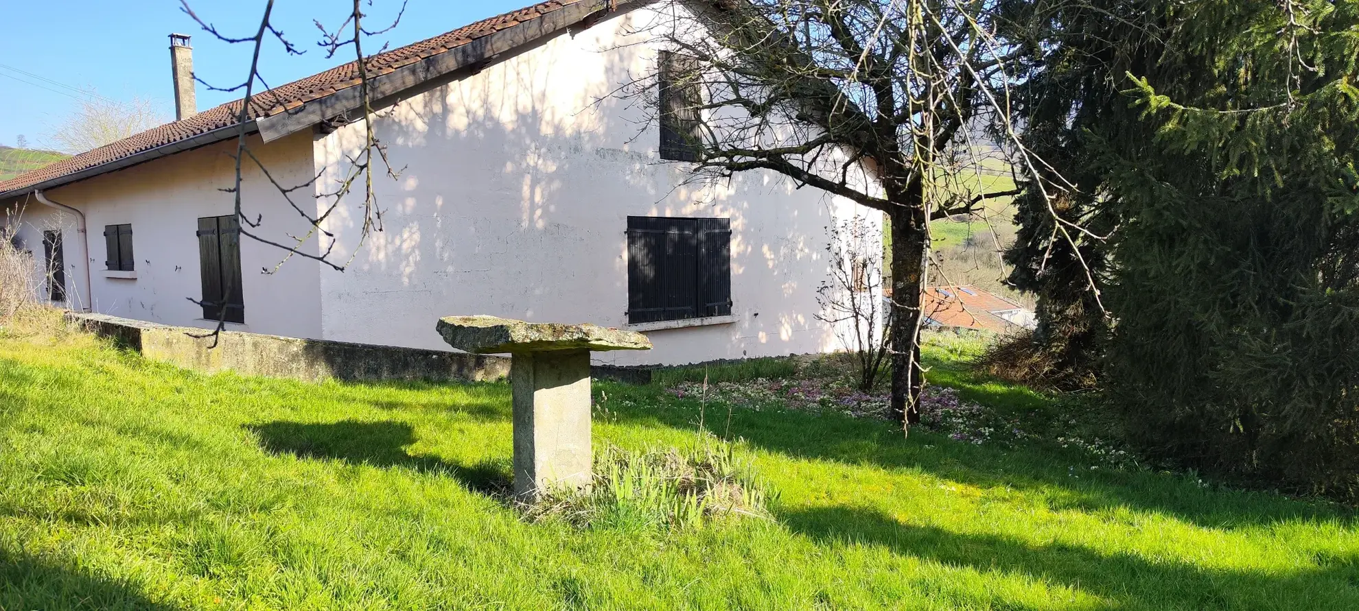 Maison de plain-pied à rénover avec grand terrain et vue à Saint Foy l'Argentiere 