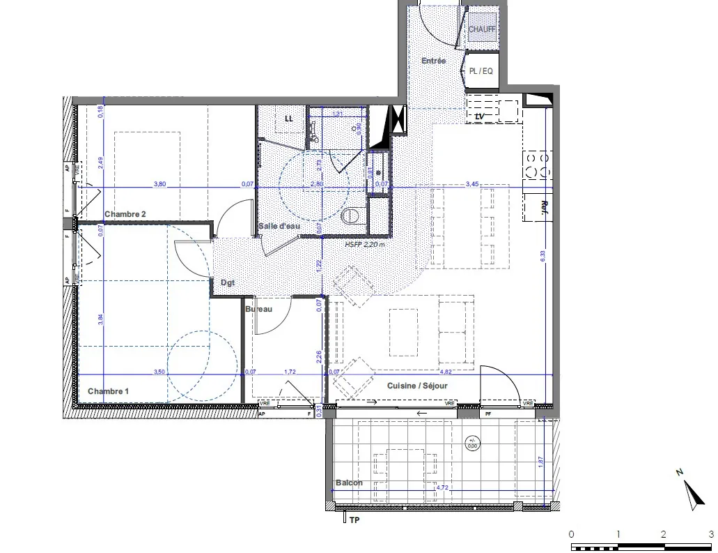 Appartement T3 de 70m² à Saint-Martin-de-Seignanx avec extérieur et parking couvert 