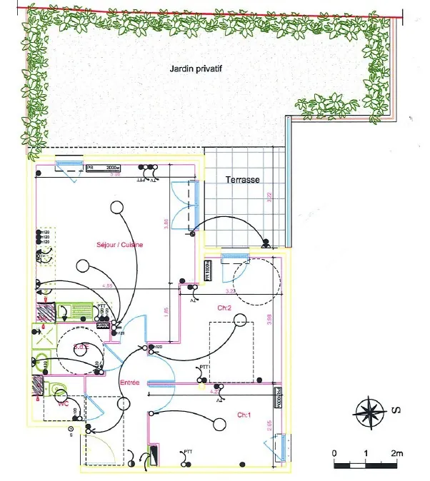 Appartement T3 de 63,30 m² avec jardin, terrasse et garage à Cuers 