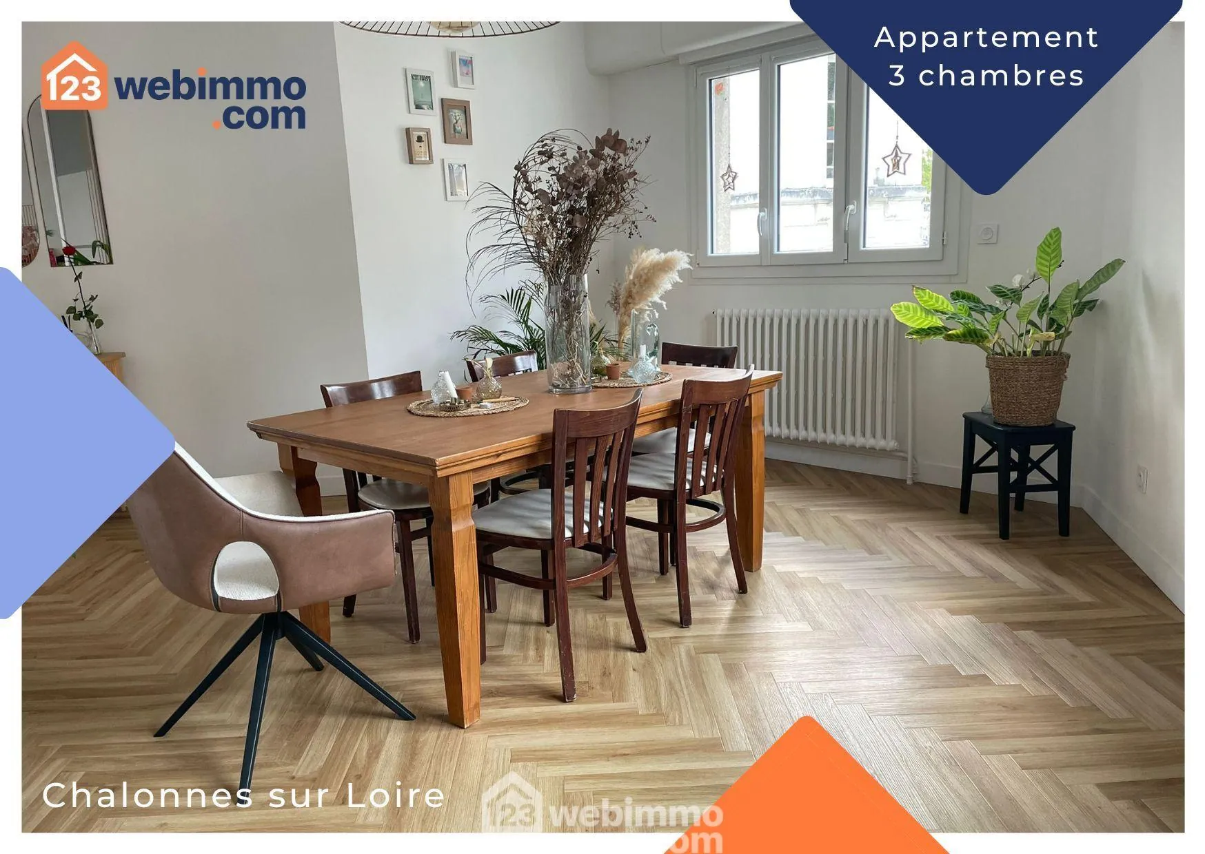 Bel appartement de 120m² avec 3 chambres et terrasse en centre-ville de Chalonnes-sur-Loire