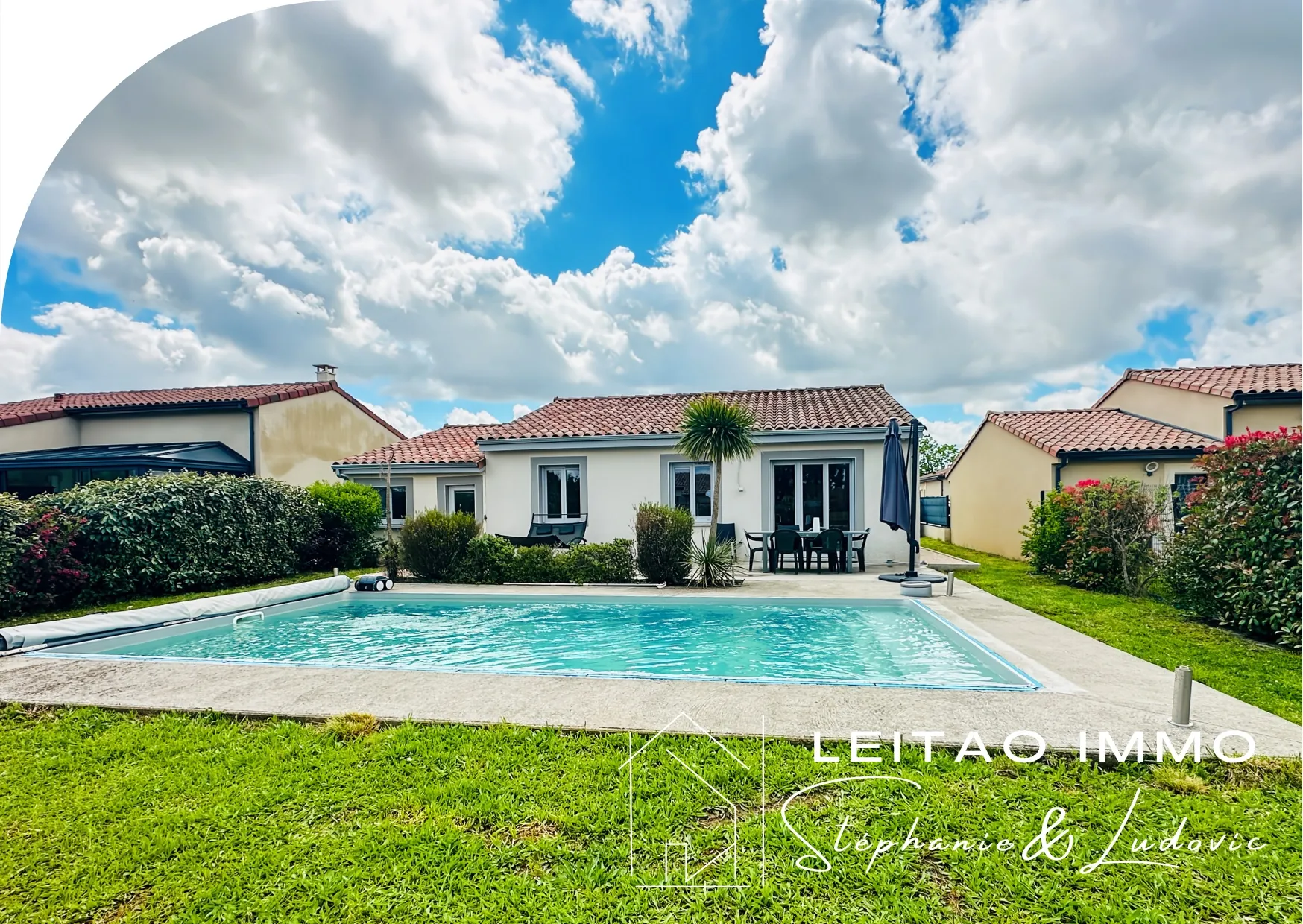 Maison individuelle avec piscine à Poucharramet, 94 m², récent et calmes environnements