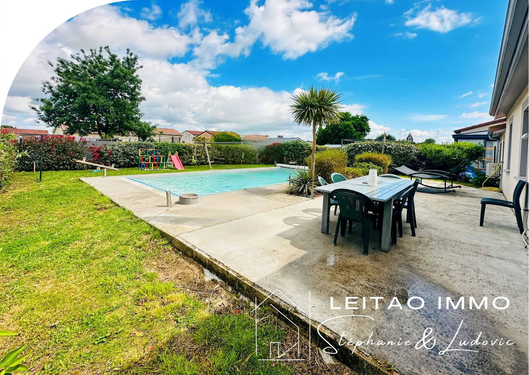 Maison individuelle avec piscine à Poucharramet, 94 m², récent et calmes environnements 