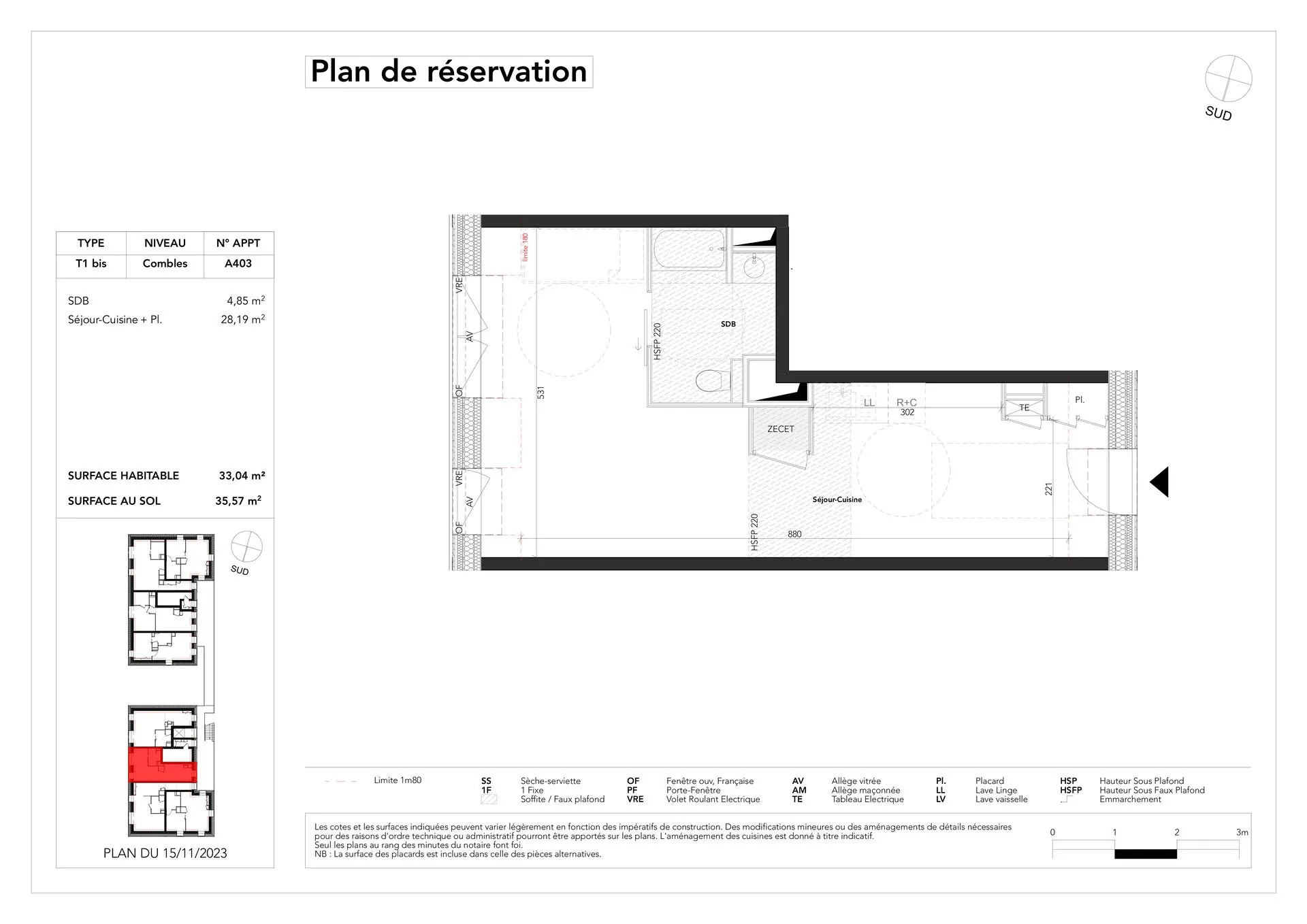 Aix-les-Bains, Grand studio de 44,5 m² avec parking et résidence récente 