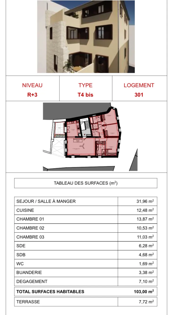 Appartement 4 pièces avec terrasse à Ganges, livraison 2026, dans centre-ville rénové 