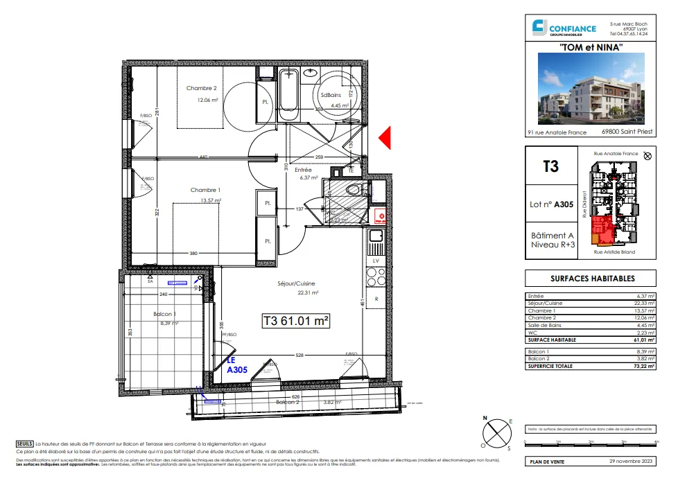 Opportunité d'achat d'appartements neufs à Saint Priest près de Lyon 