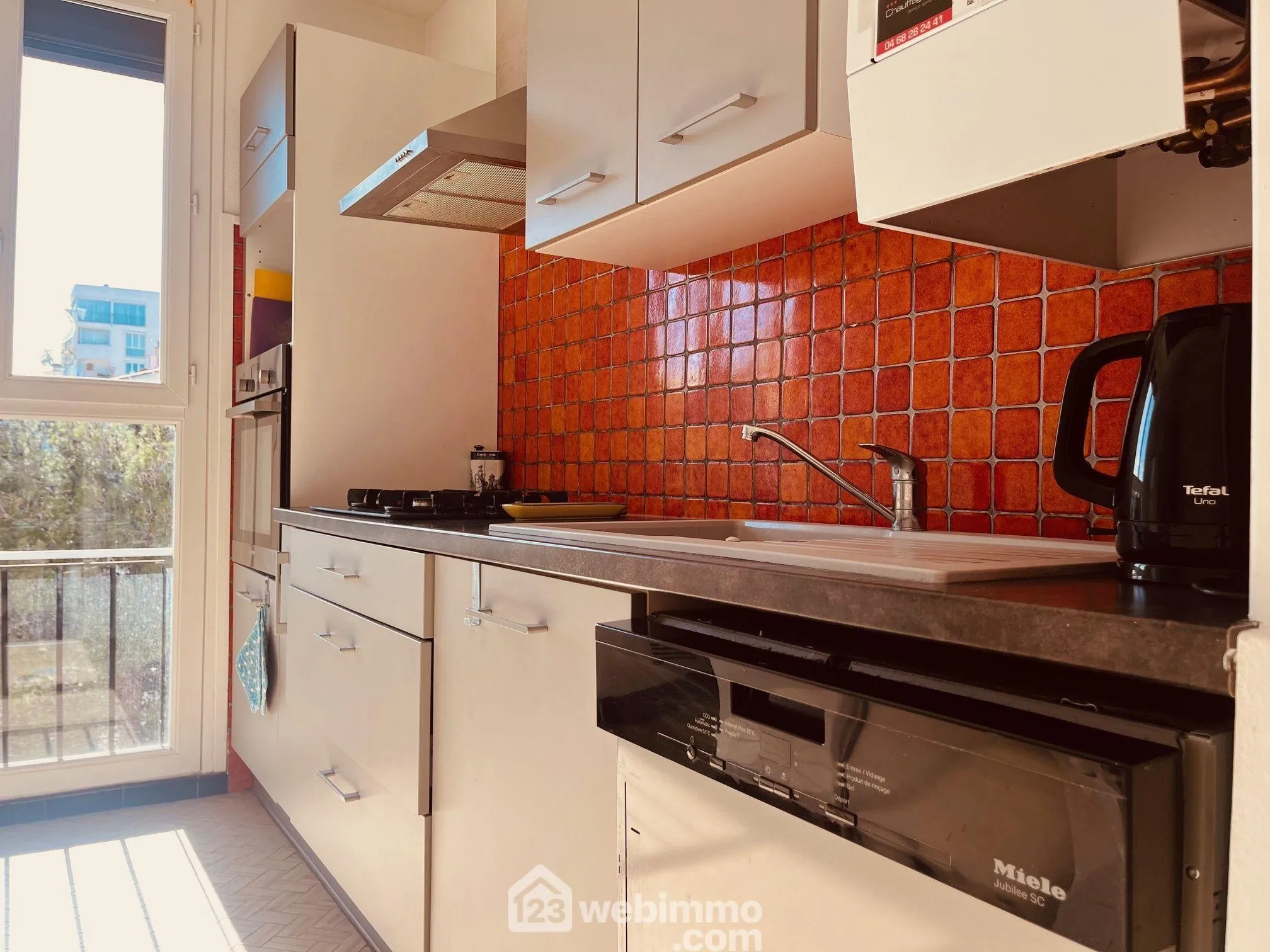 Appartement traversant lumineux à Perpignan avec vue sur les Corbières 