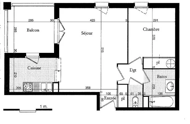 Appartement T2 de 47 m2 avec terrasse dans résidence sécurisée à Carcassonne 