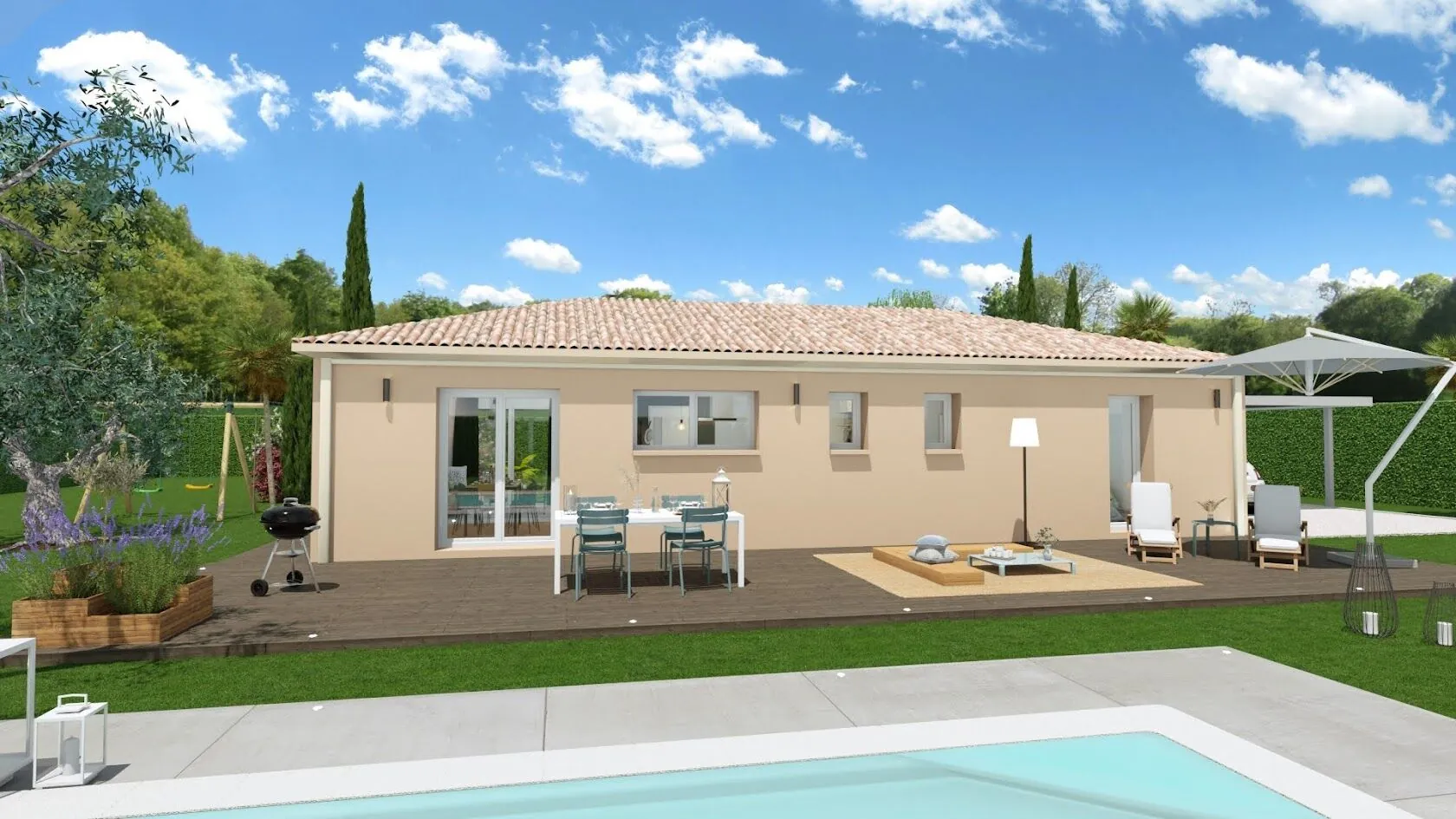 Maison neuve 3 chambres avec garage à Saint Pierre de Mons