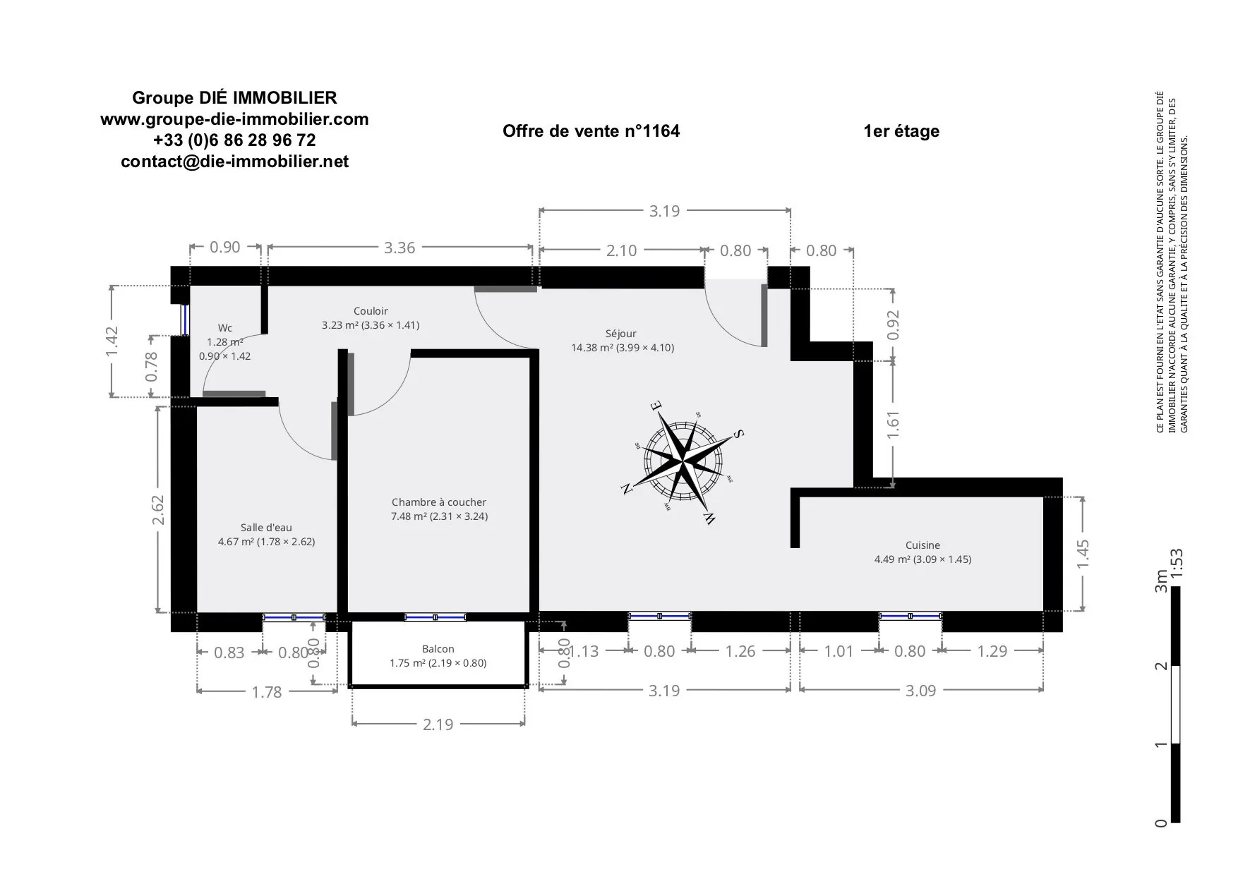 Appartement Type 2 à Arcachon, proche plages et centre-ville avec balcon et parking 
