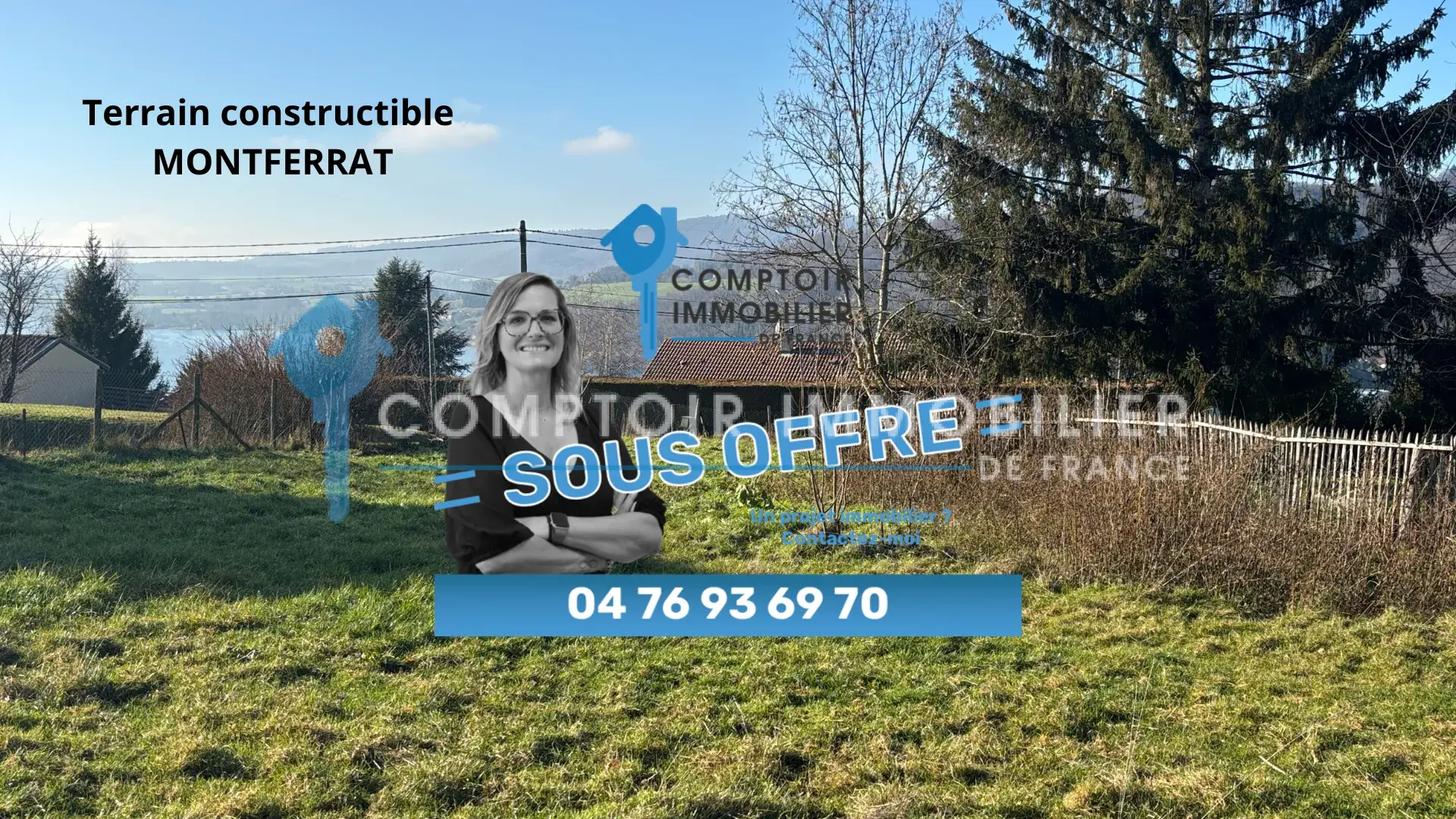 Terrain constructible de 980 m² à Montferrat avec vue sur le Lac Bleu