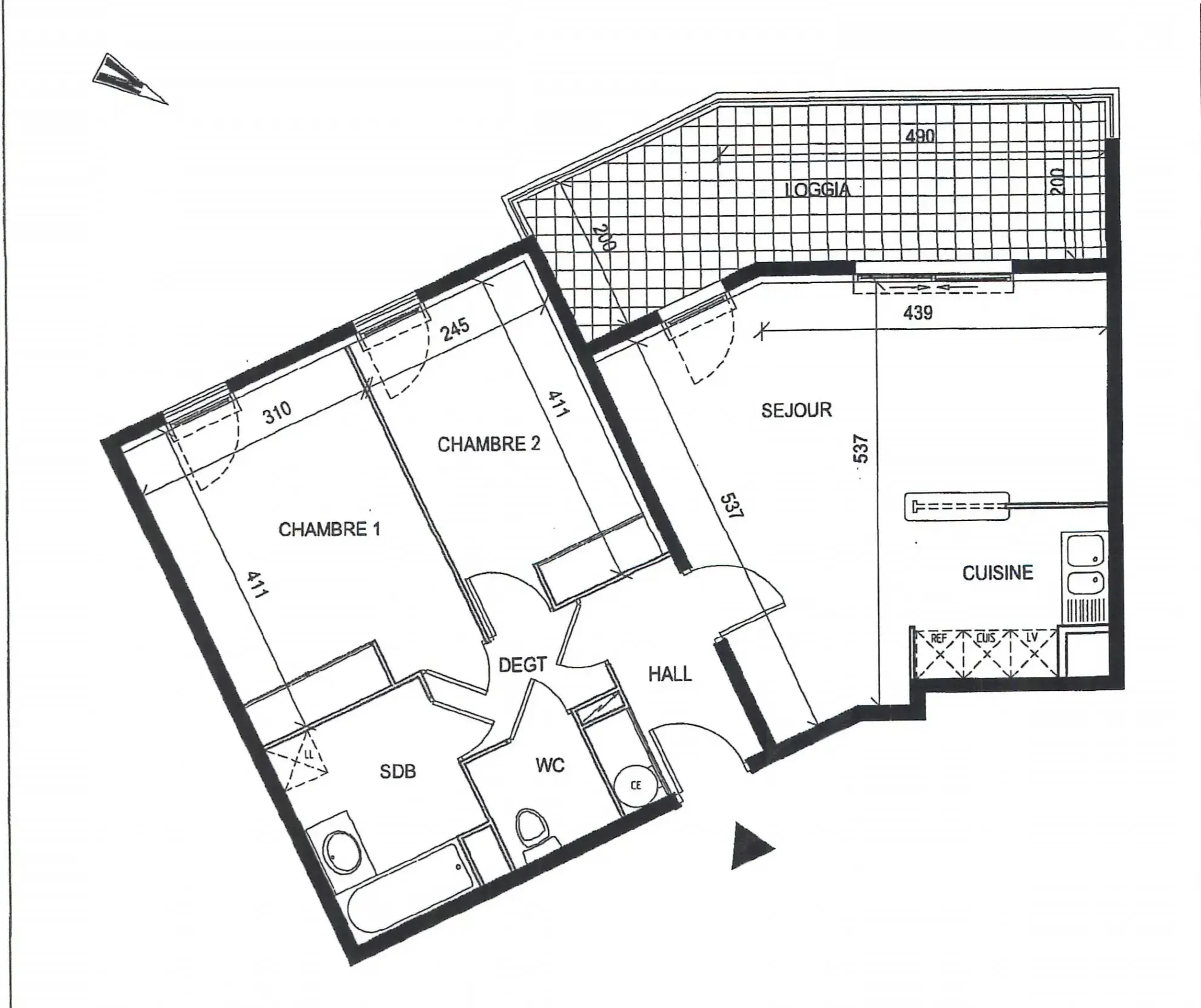 Appartement T3 avec terrasse à Montpellier - 66 m², parking privé et vue parc 