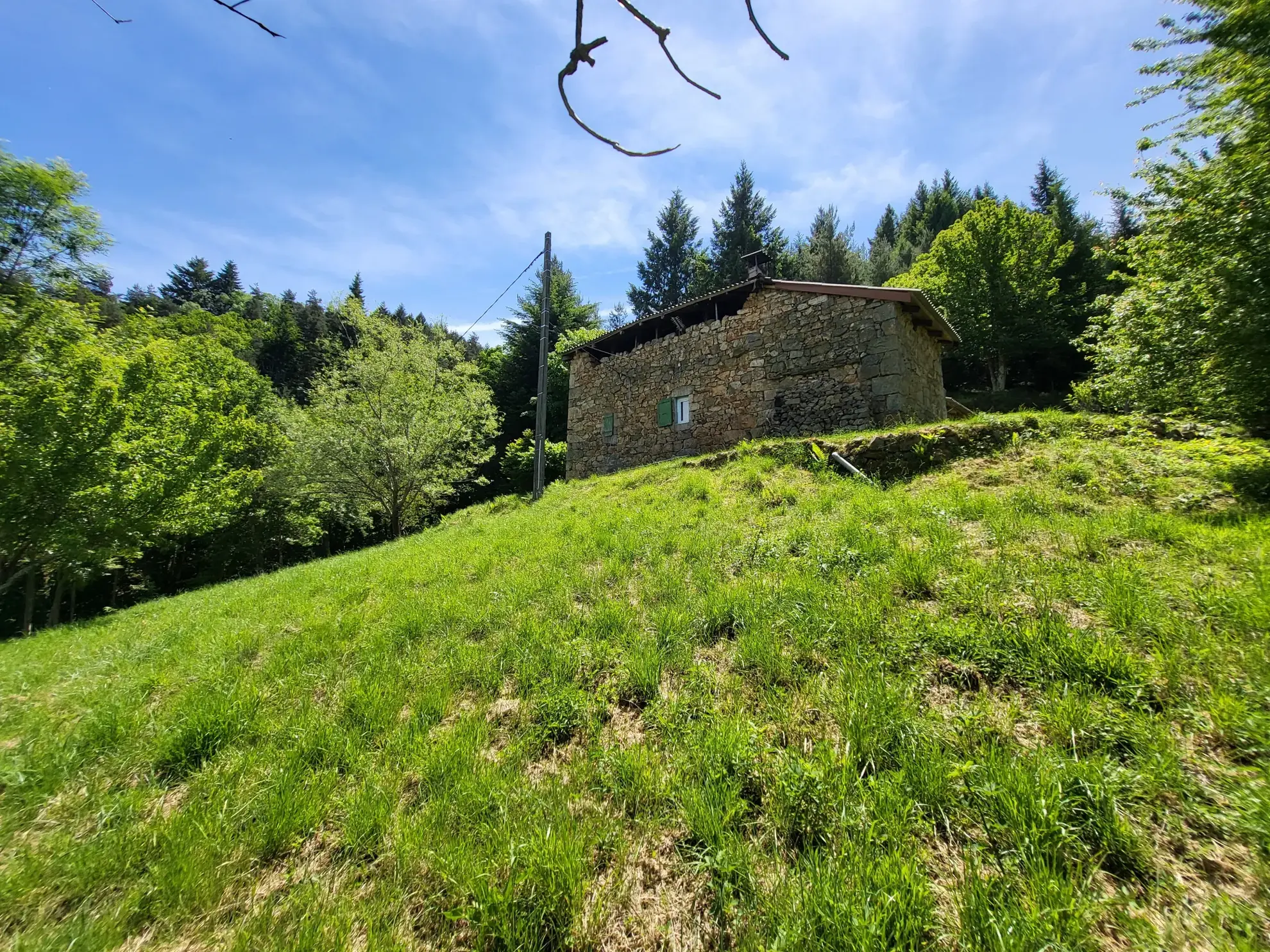 Ferme ancienne à rénover avec 9 hectares près du Cheylard en Ardèche 
