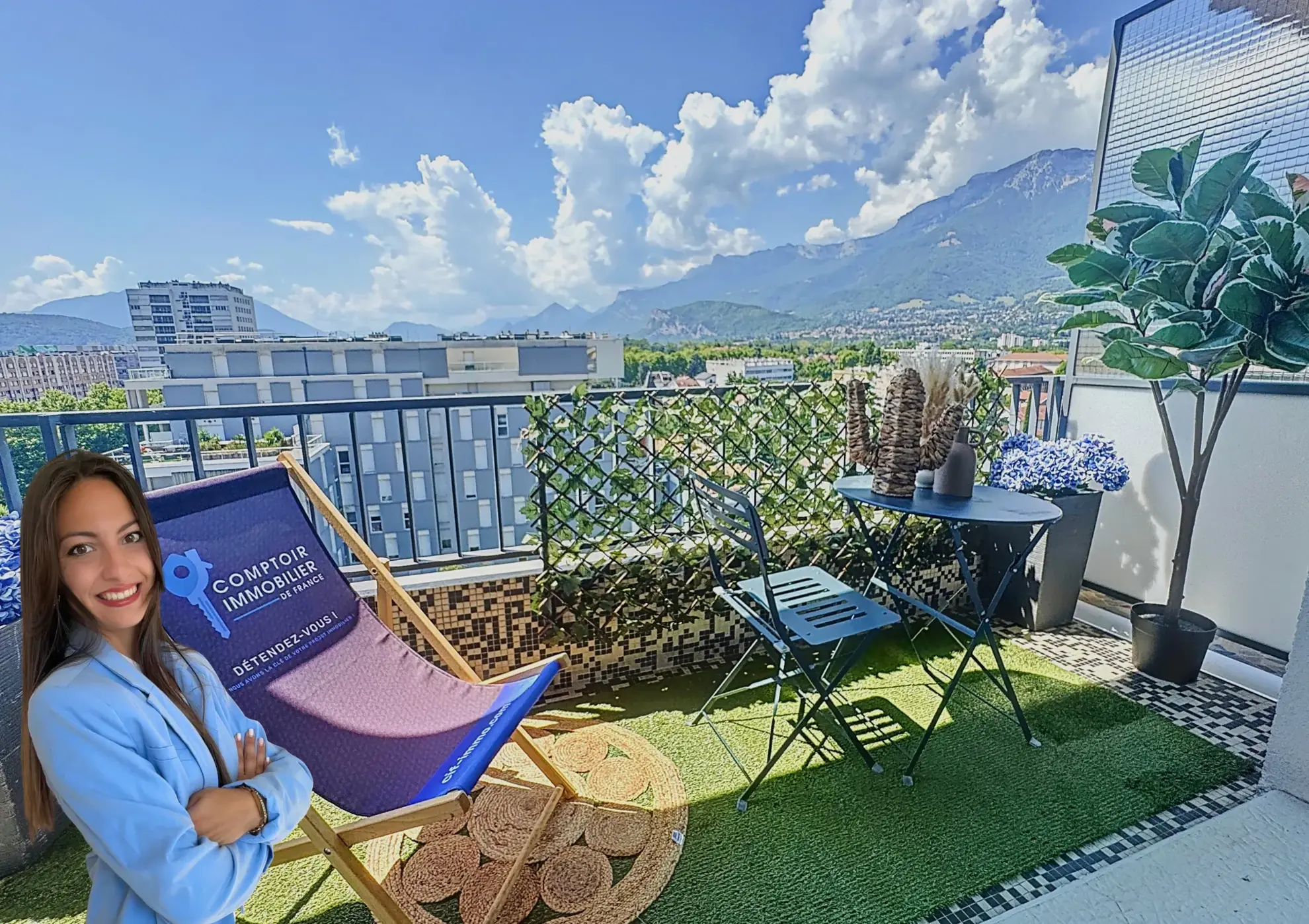Appartement T3 de 98 m² avec terrasse et vue panoramique à Grenoble, secteur Libération
