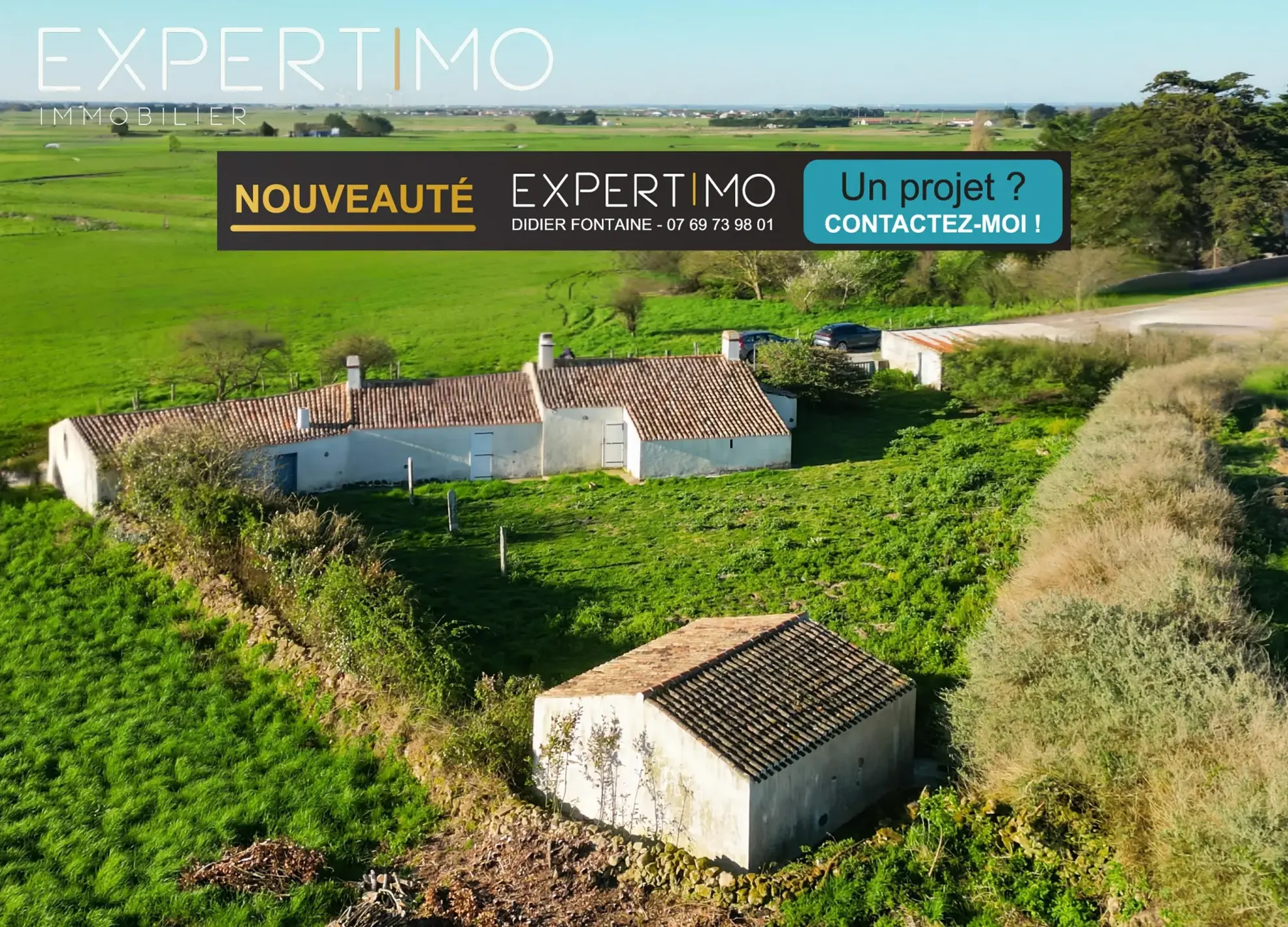 Charmante maison en pierre avec grand terrain à Bouin, proche mer 
