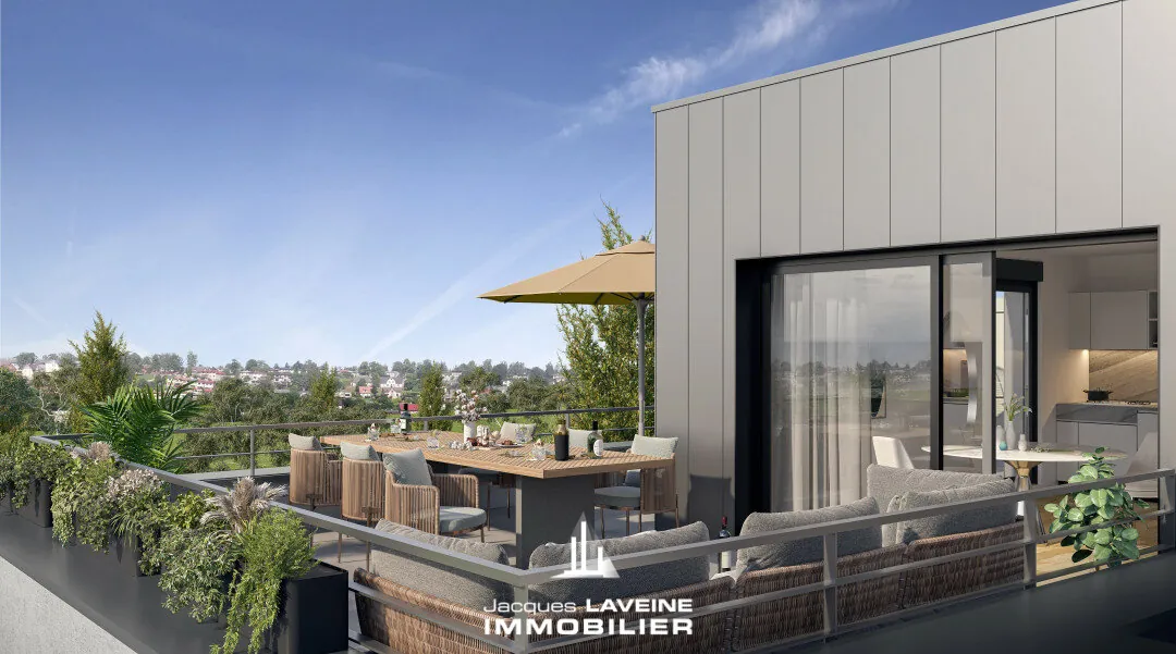 Appartement F2 en rez-de-jardin à Marly avec terrasse et jardin privatif 