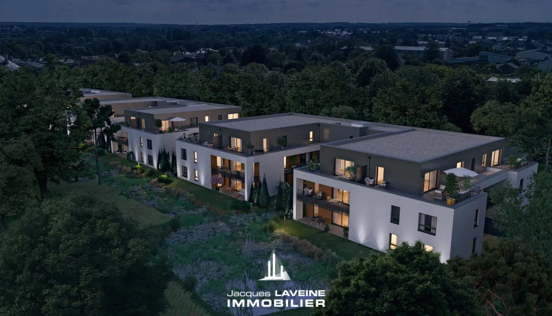 Appartement F2 en rez-de-jardin à Marly avec terrasse et jardin privatif 