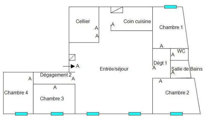 Appartement F5 rénové avec 4 chambres en centre-ville de Lamalou-les-Bains 