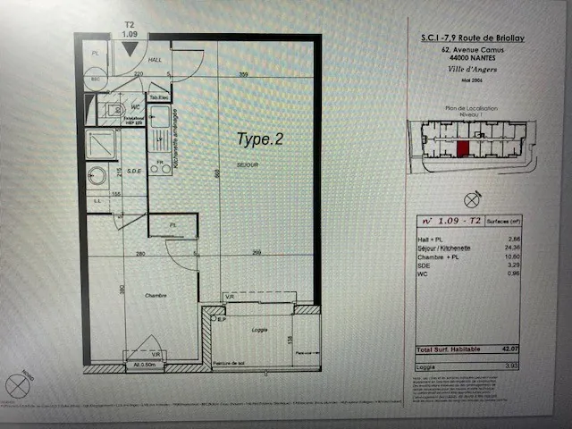 Appartement 2 pièces à Angers Secteur Stade de la Vaillante avec Garage 