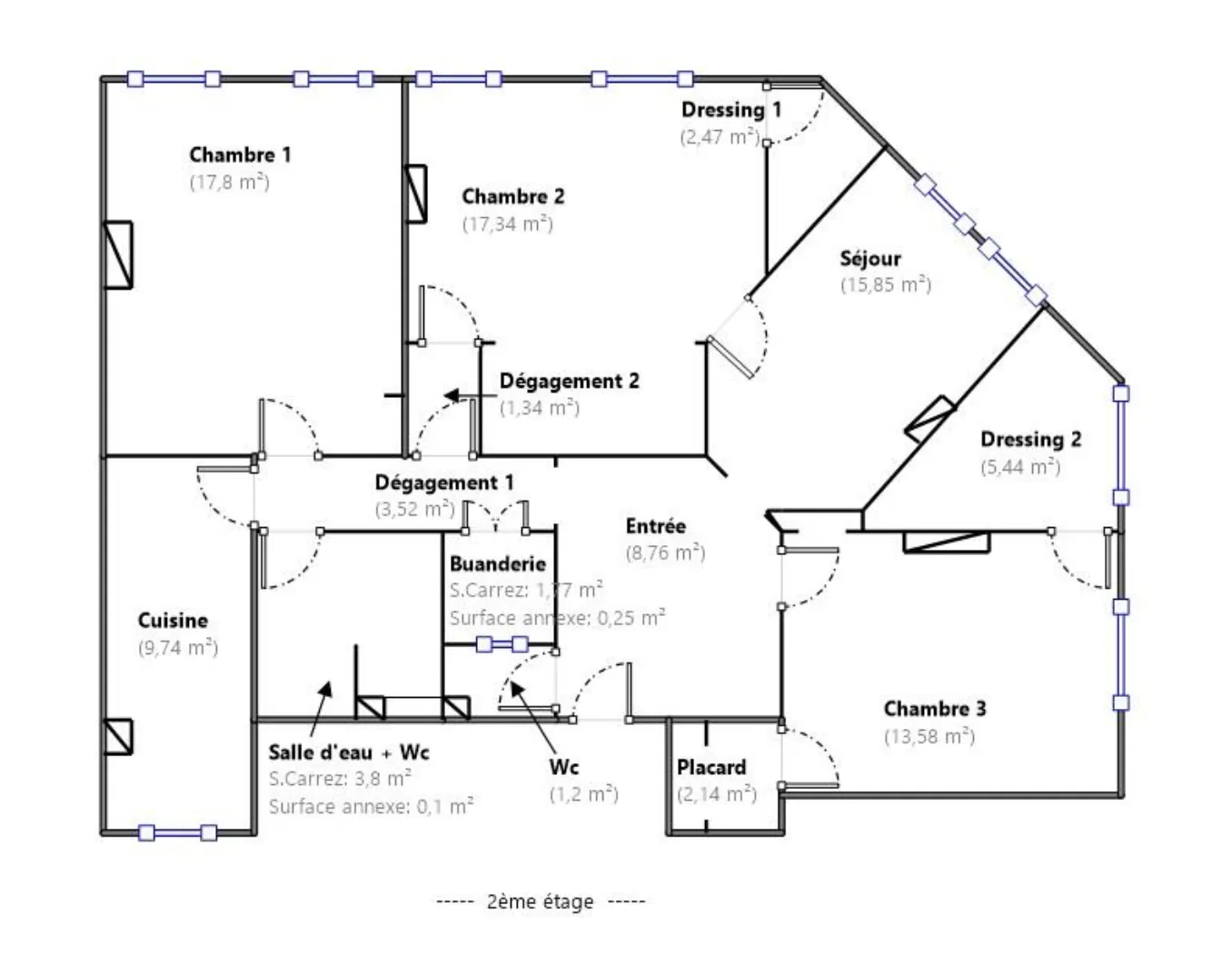 Appartement T4 de 106 m² à Marseille avec stationnement et vue dégagée 