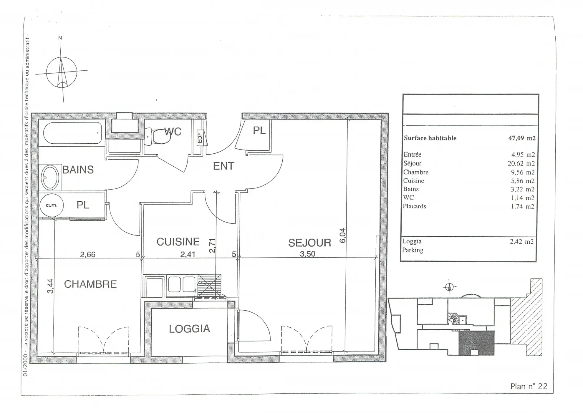 Appartement 2 pièces avec balcon et parking à Montpellier - 47,09 m² 