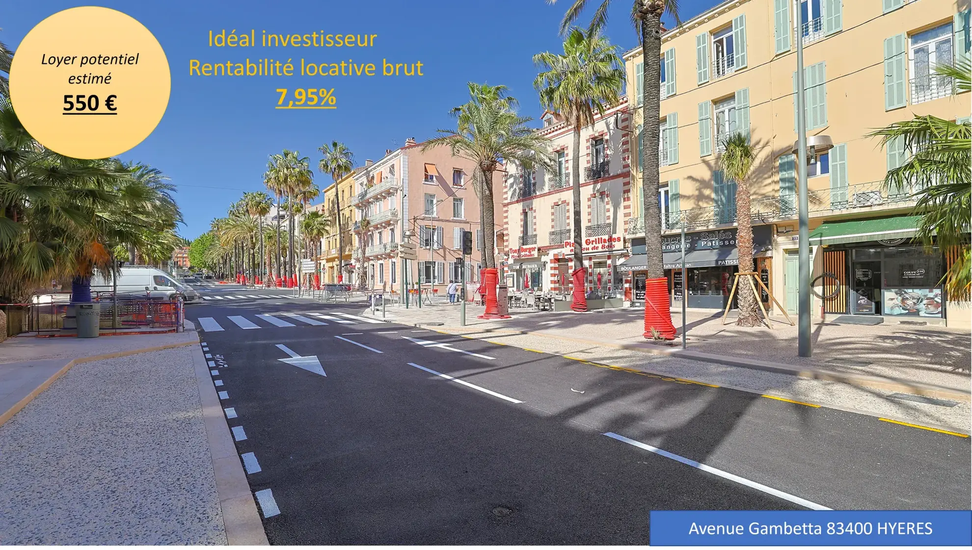 Studio de 33 m² à Hyères, dernier étage, excellent investissement locatif 