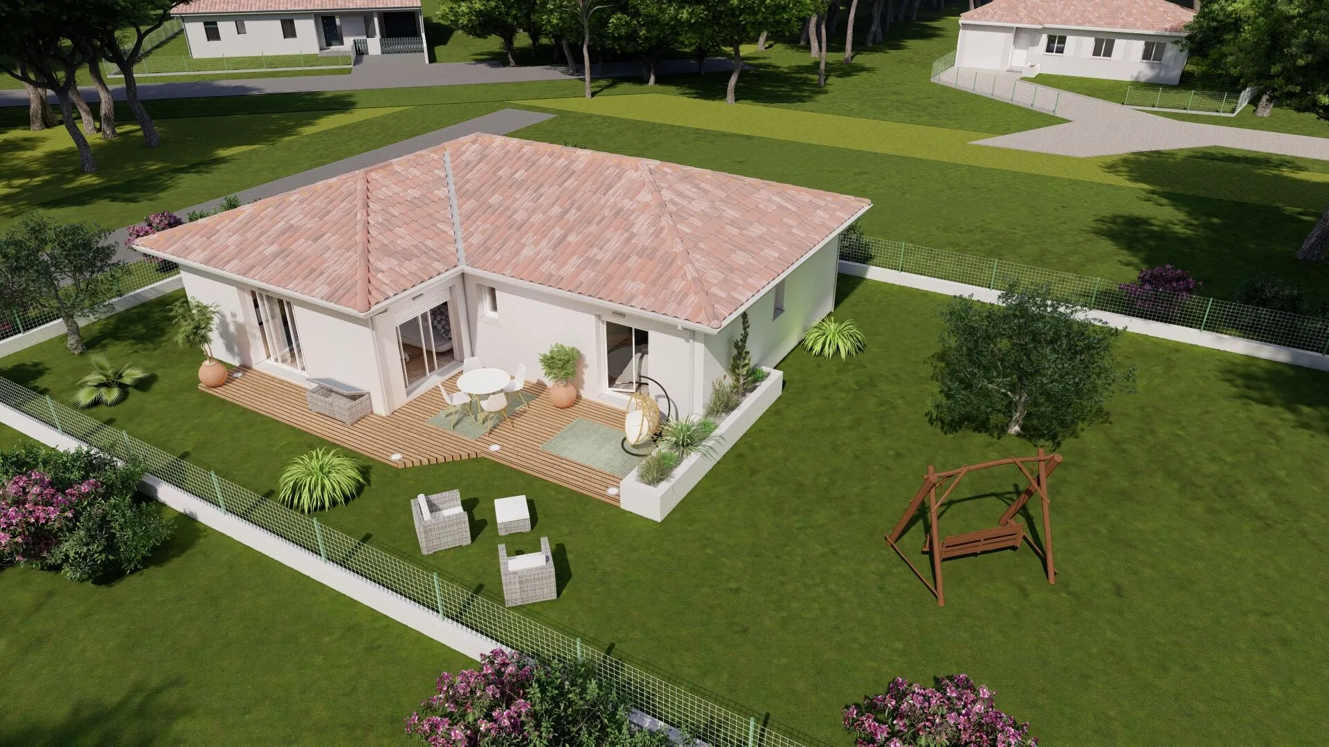 Terrain constructible viabilisé et maison neuve à Benquet - 87 m², 3 chambres, garage 