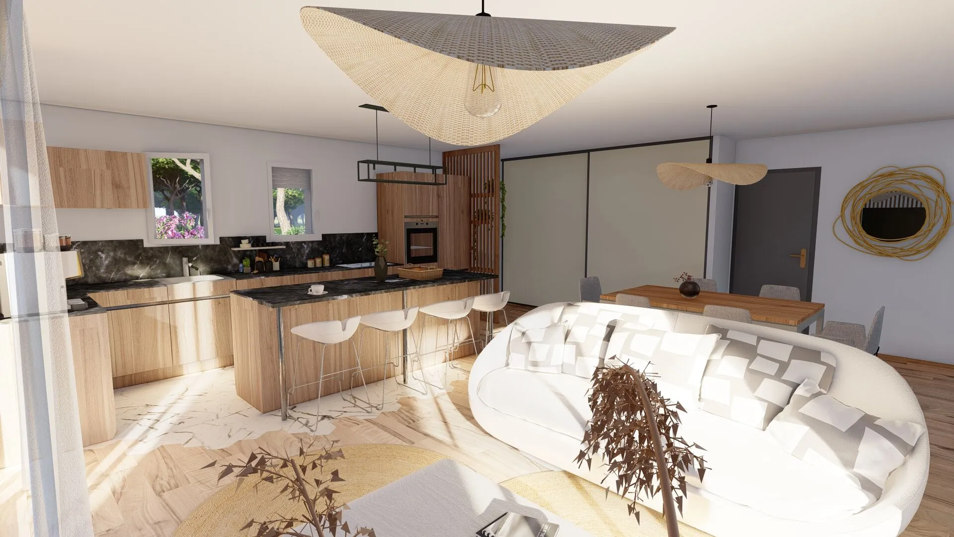 Terrain constructible viabilisé et maison neuve à Benquet - 87 m², 3 chambres, garage 