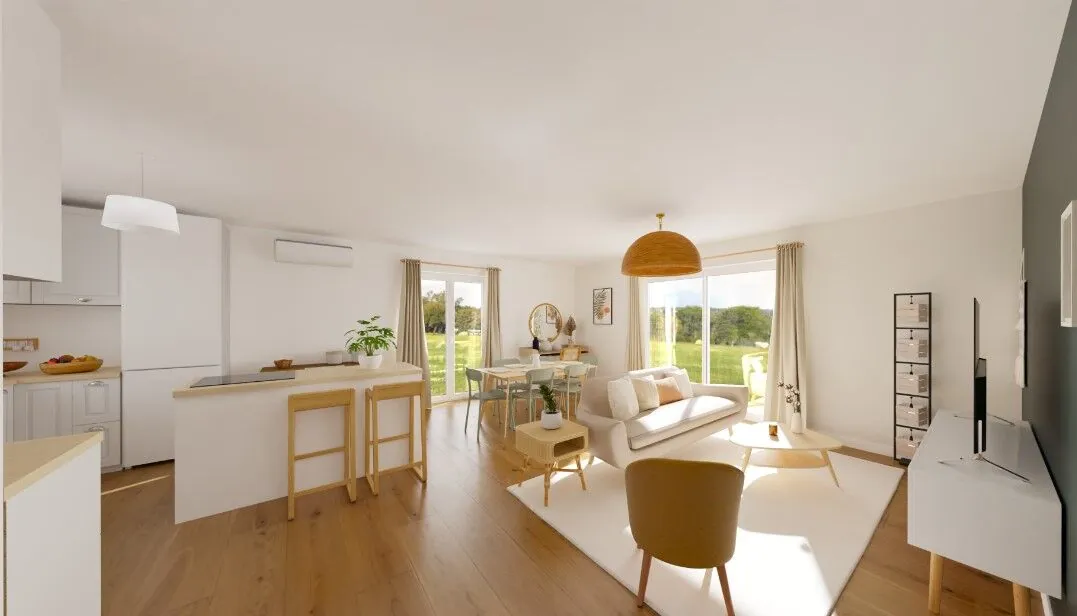 Terrain constructible à Benquet avec projet de maison moderne de 80m² 