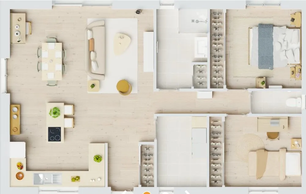 Terrain constructible à Benquet avec projet de maison moderne de 80m² 